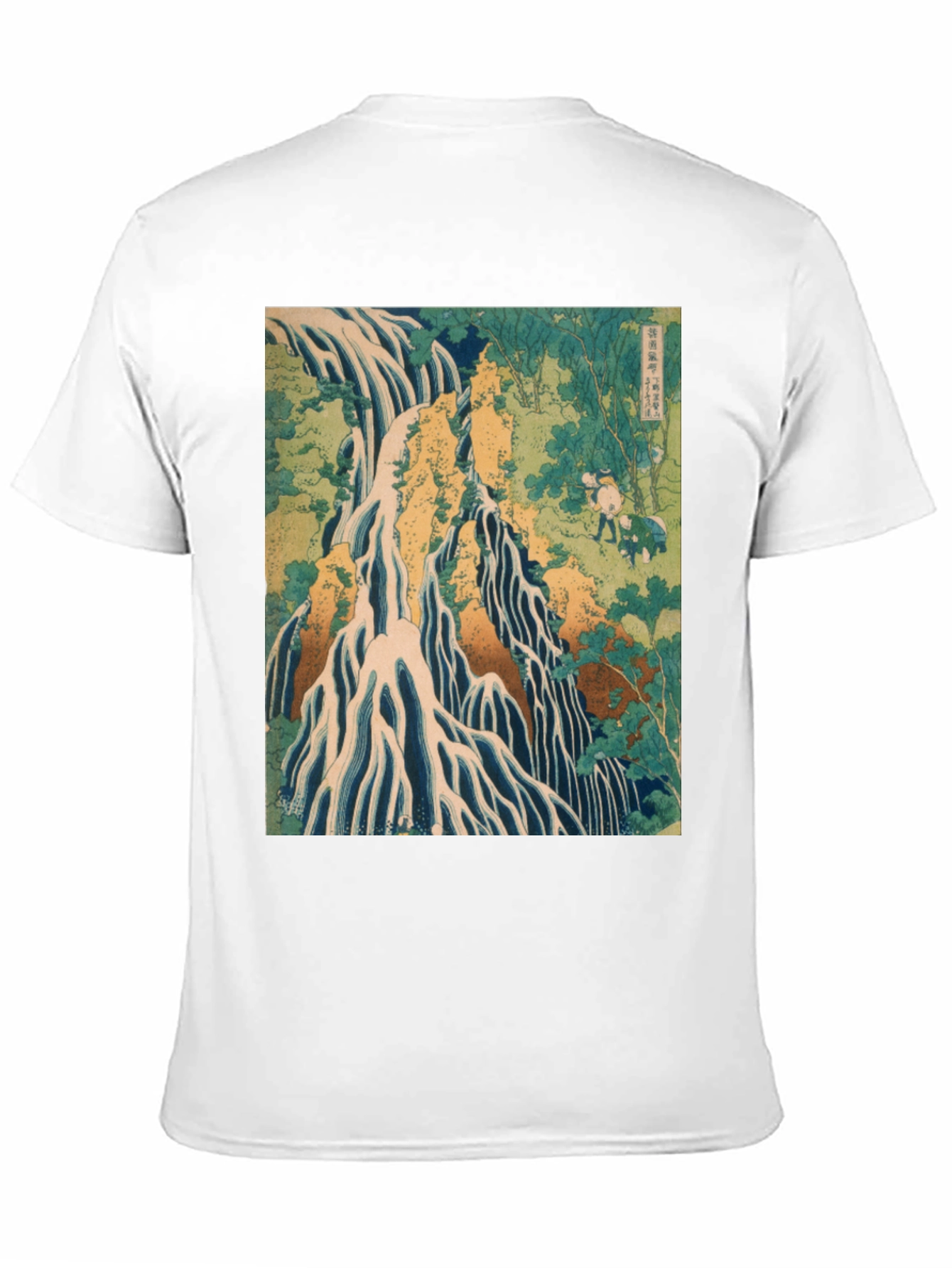 Waterfall Print Black T-Shirt