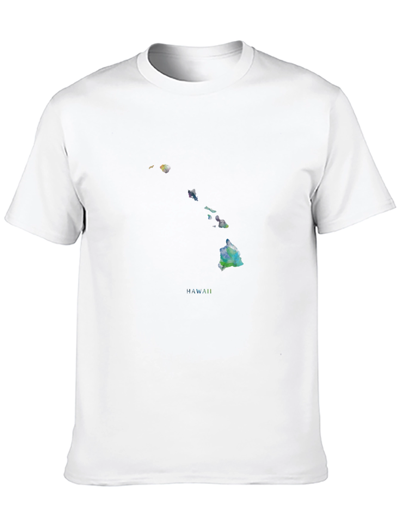 Hawaii Islands Map T-Shirt - Black