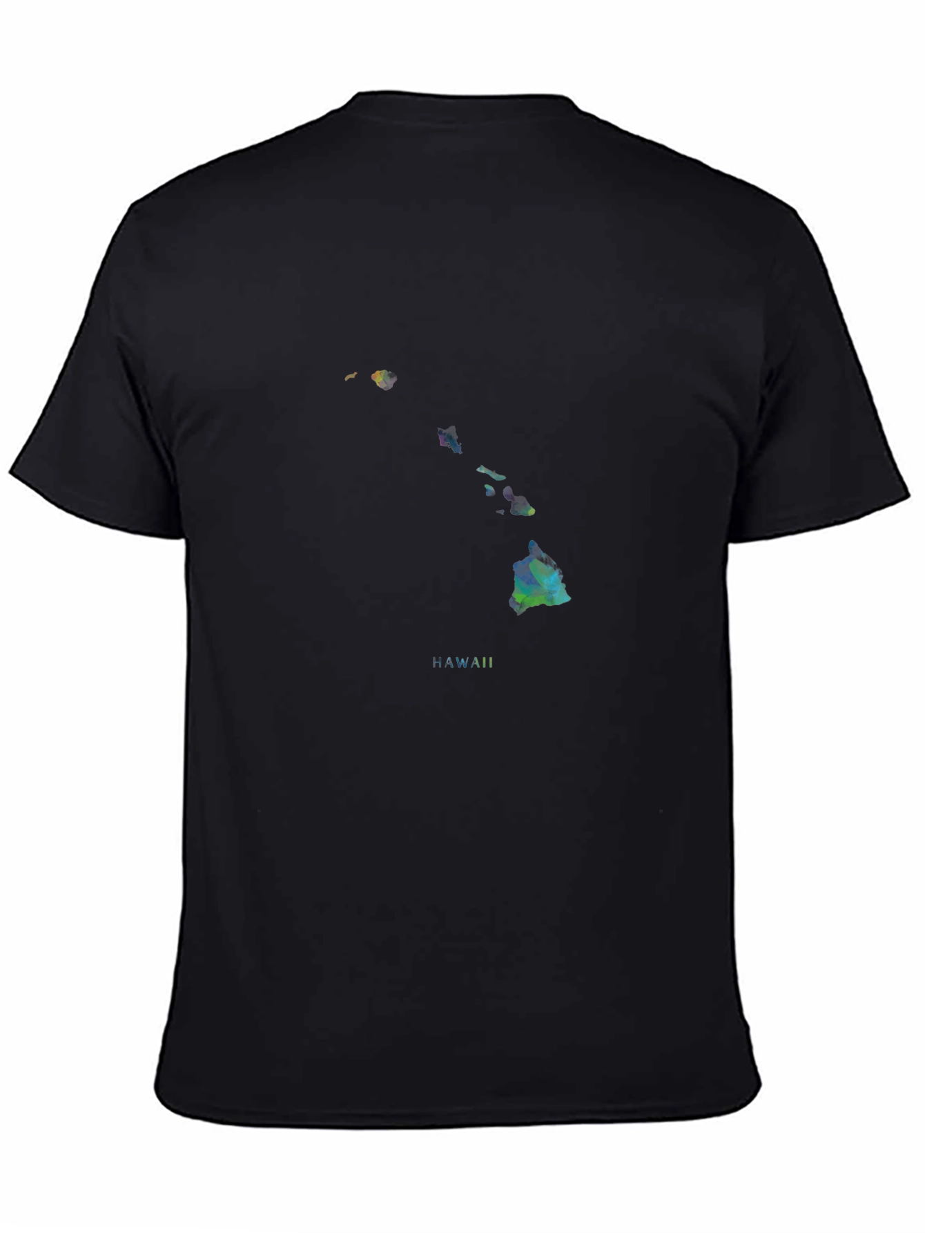 Hawaii Islands Map T-Shirt - Black