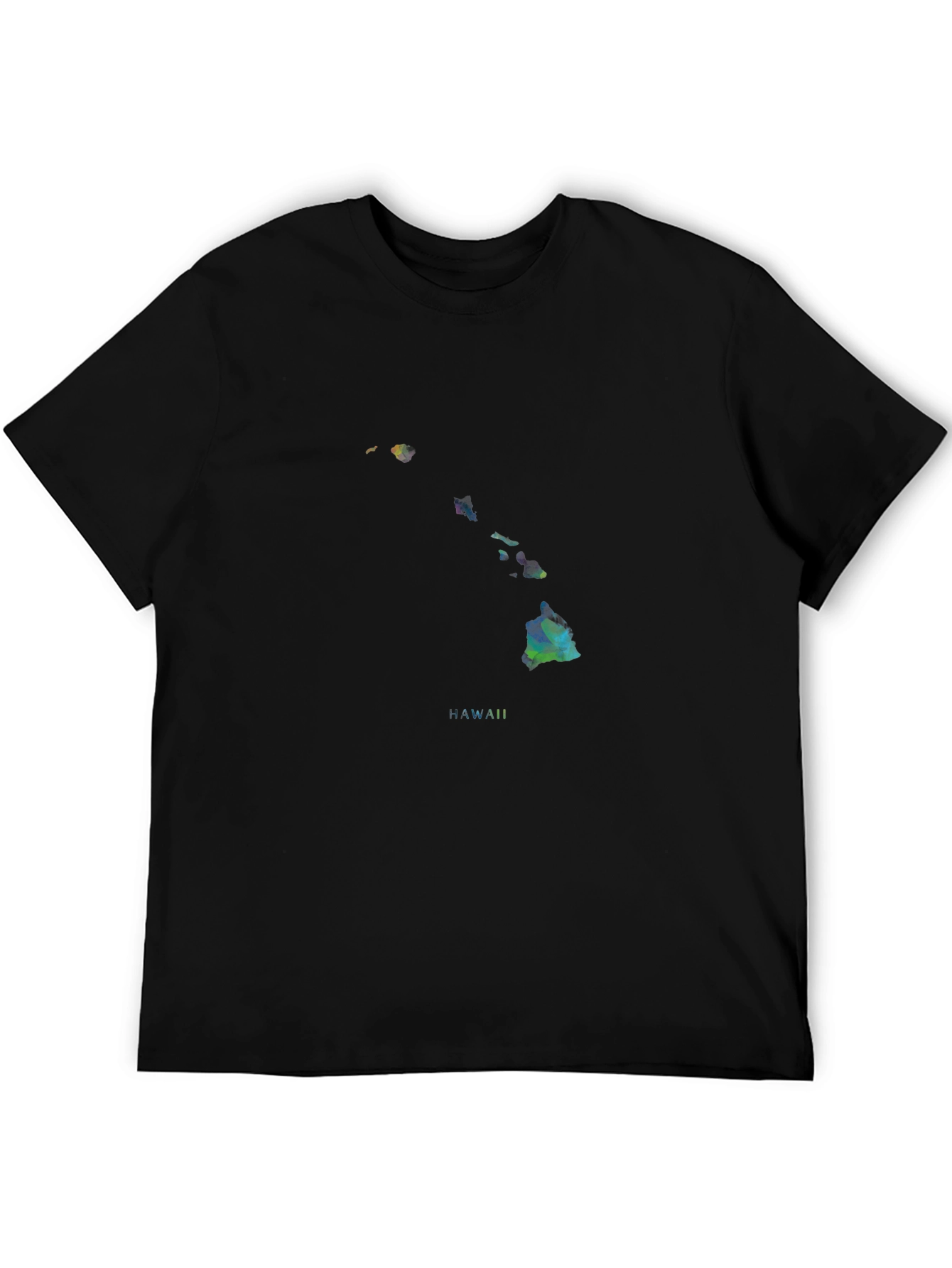 Hawaii Islands Map T-Shirt - Black