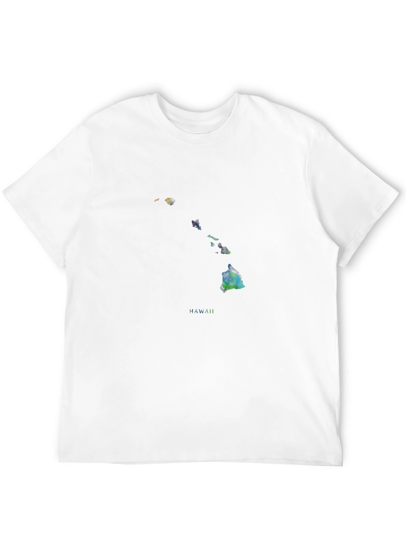 Hawaii Islands Map T-Shirt - Black