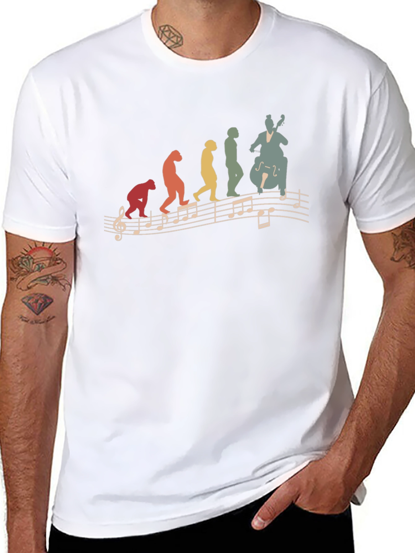 Evolution of Music Bass Player T-Shirt