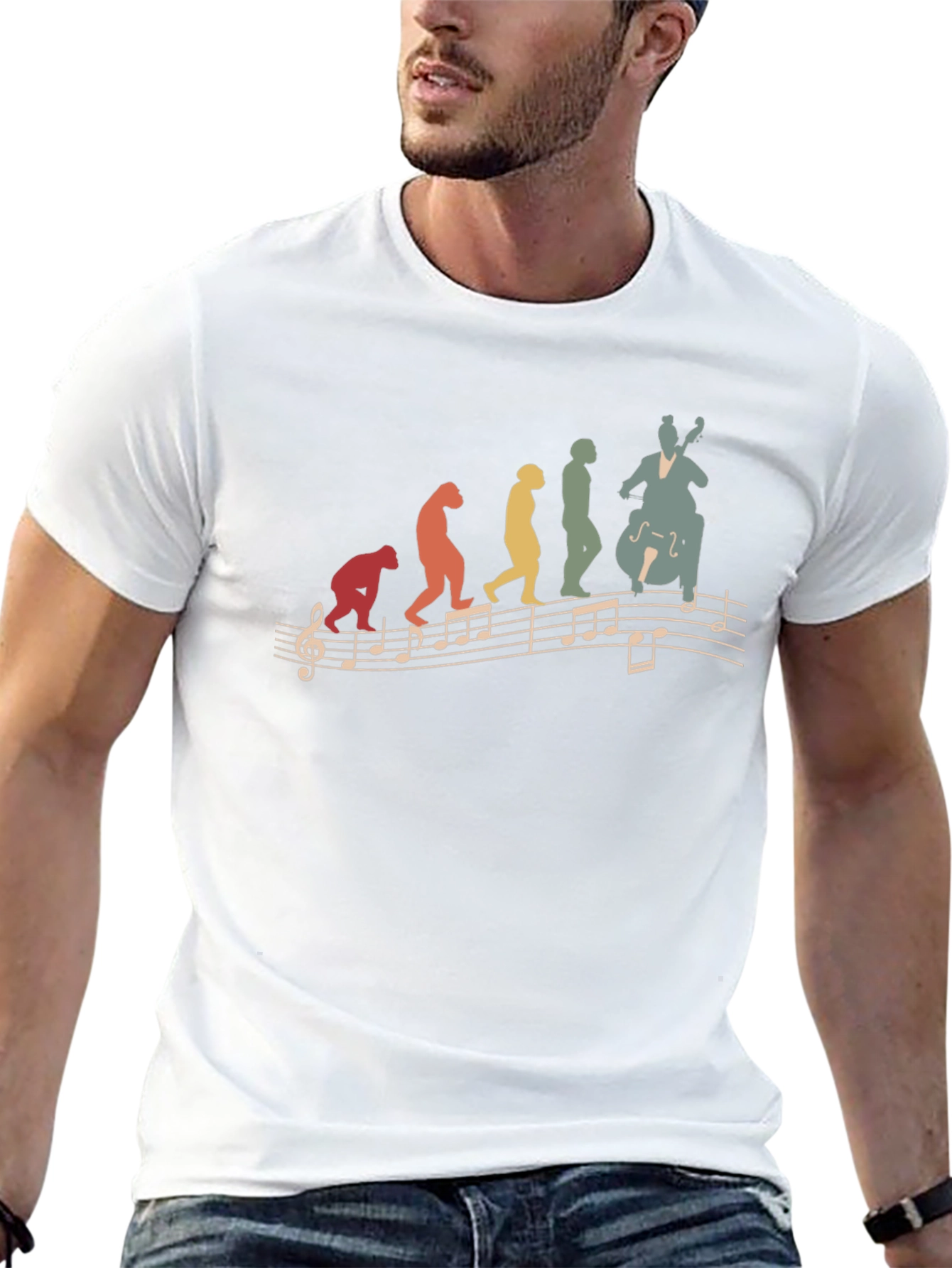Evolution of Music Bass Player T-Shirt