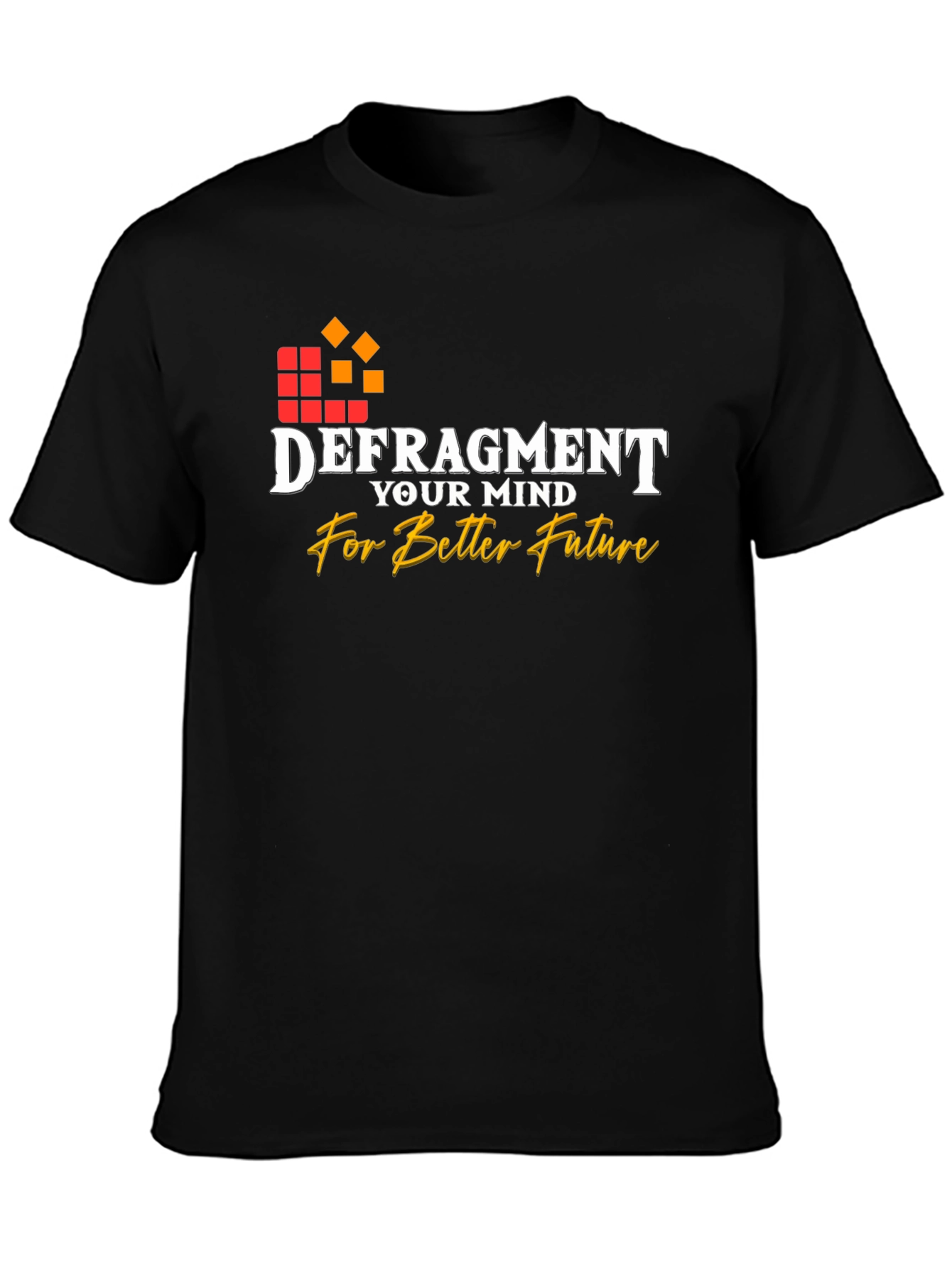 Defragment Your Mind Black Graphic Tee