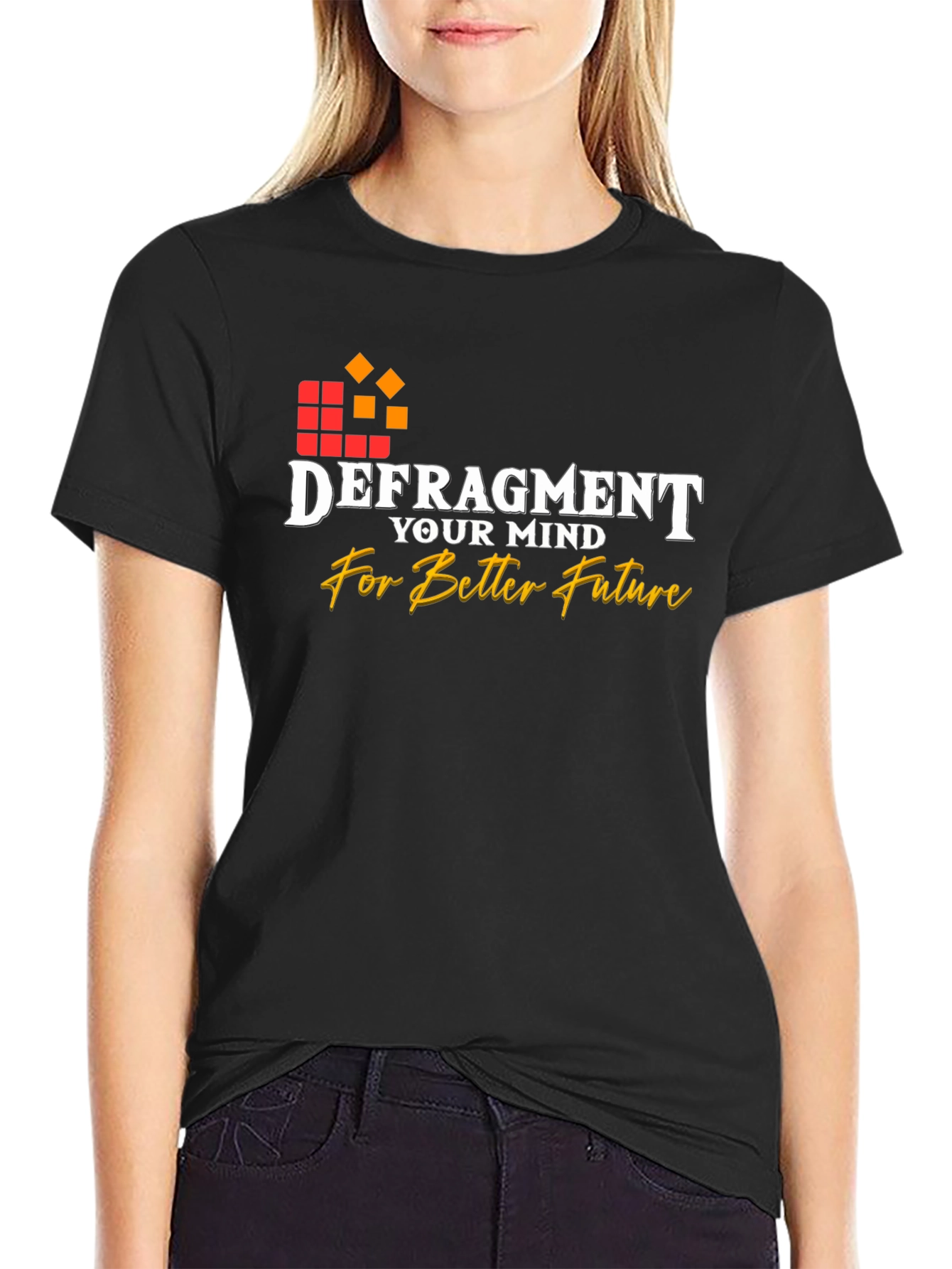 Defragment Your Mind Black Graphic Tee