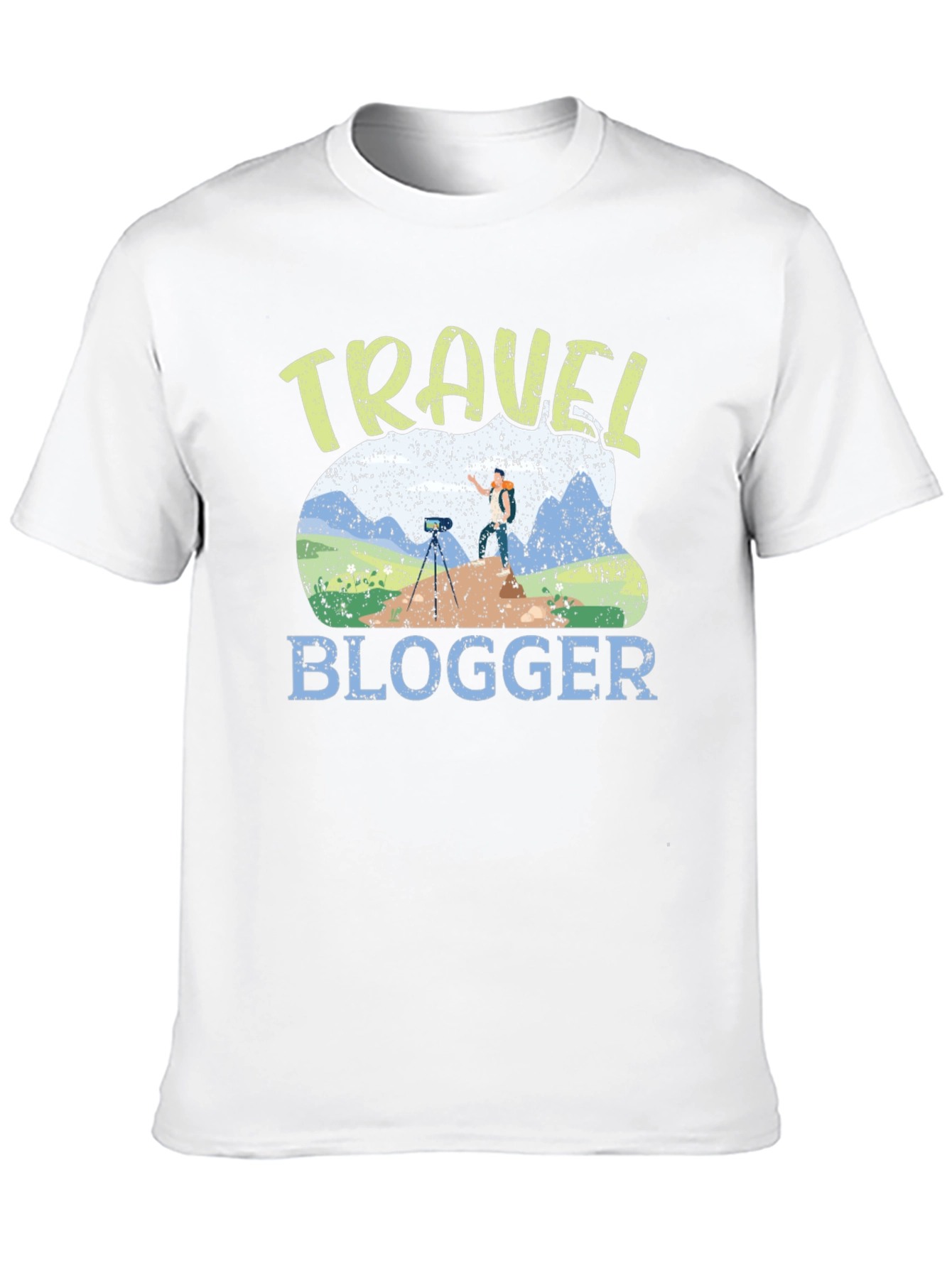 Travel Blogger Graphic Tee - Black Cotton T-Shirt