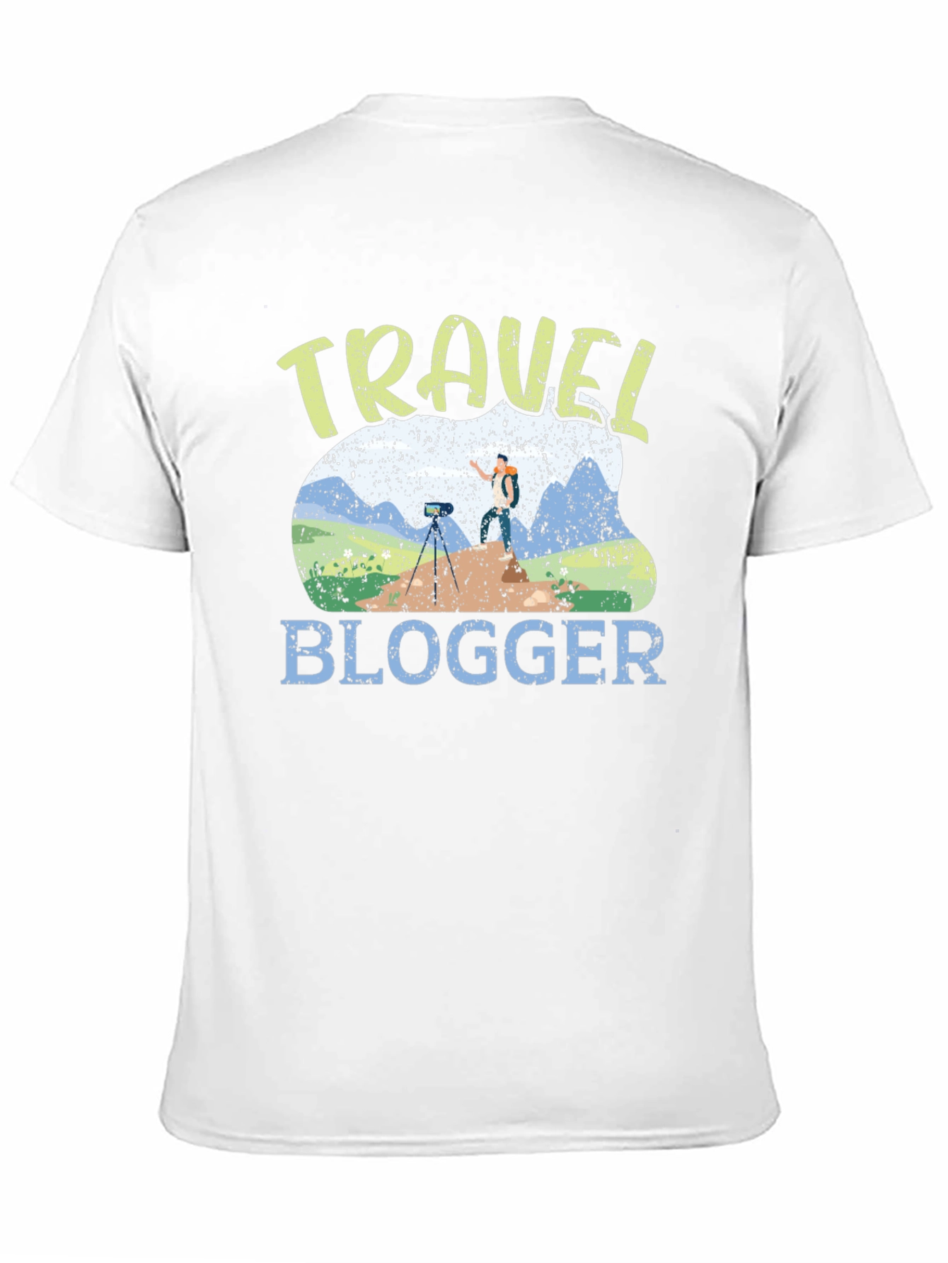 Travel Blogger Graphic Tee - Black Cotton T-Shirt