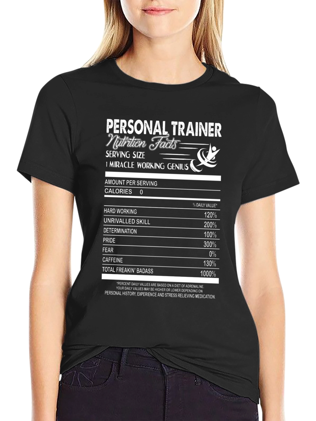 Personal Trainer Nutrition Facts Black T-Shirt