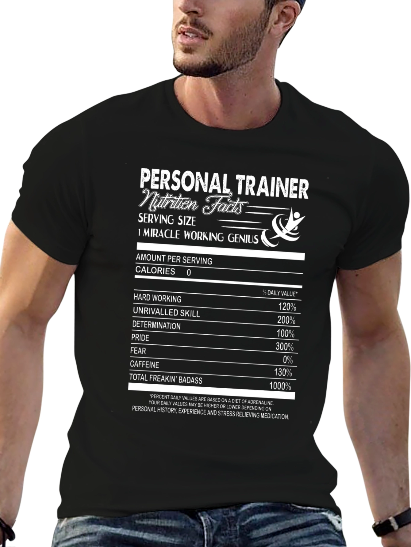 Personal Trainer Nutrition Facts Black T-Shirt