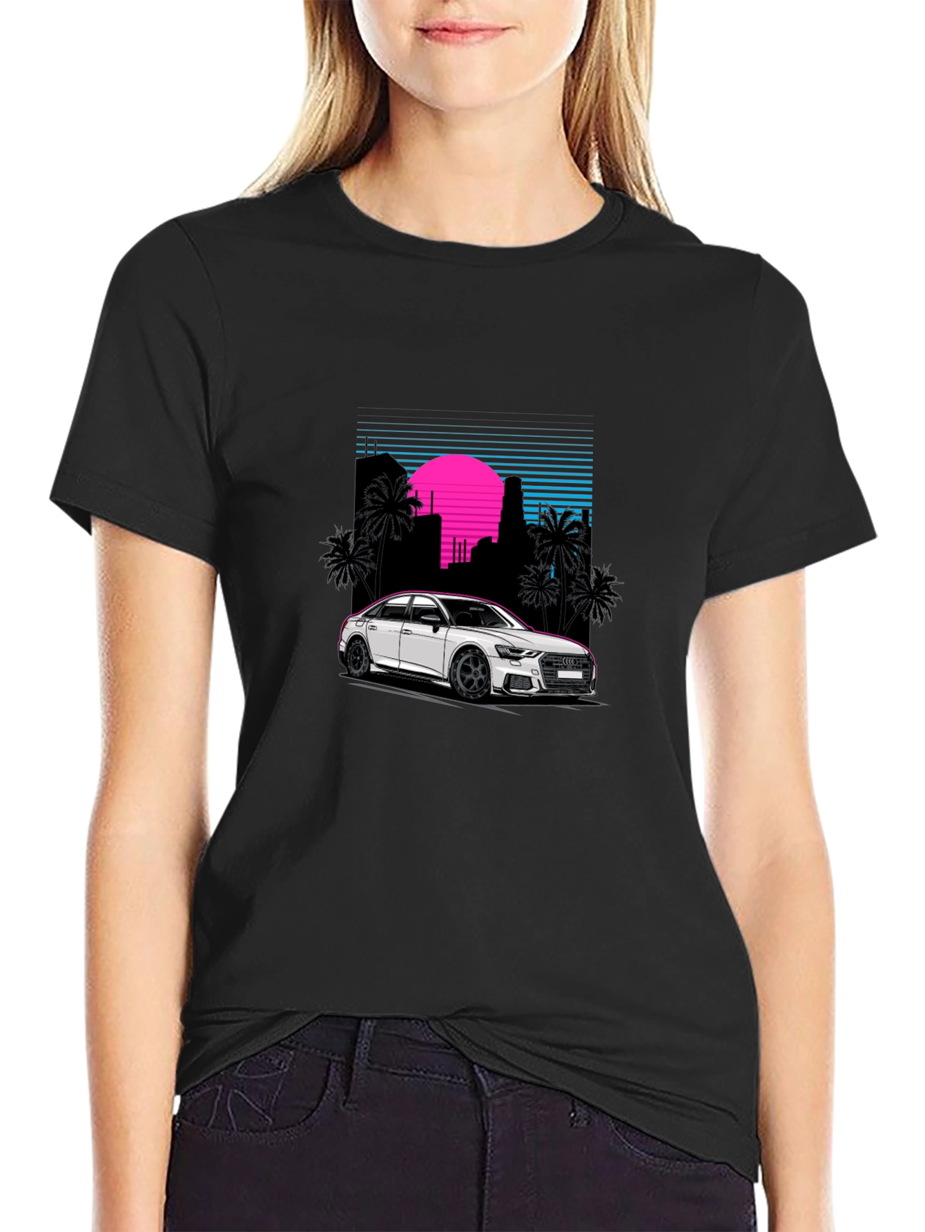 Retro Style Car Graphic Black T-Shirt