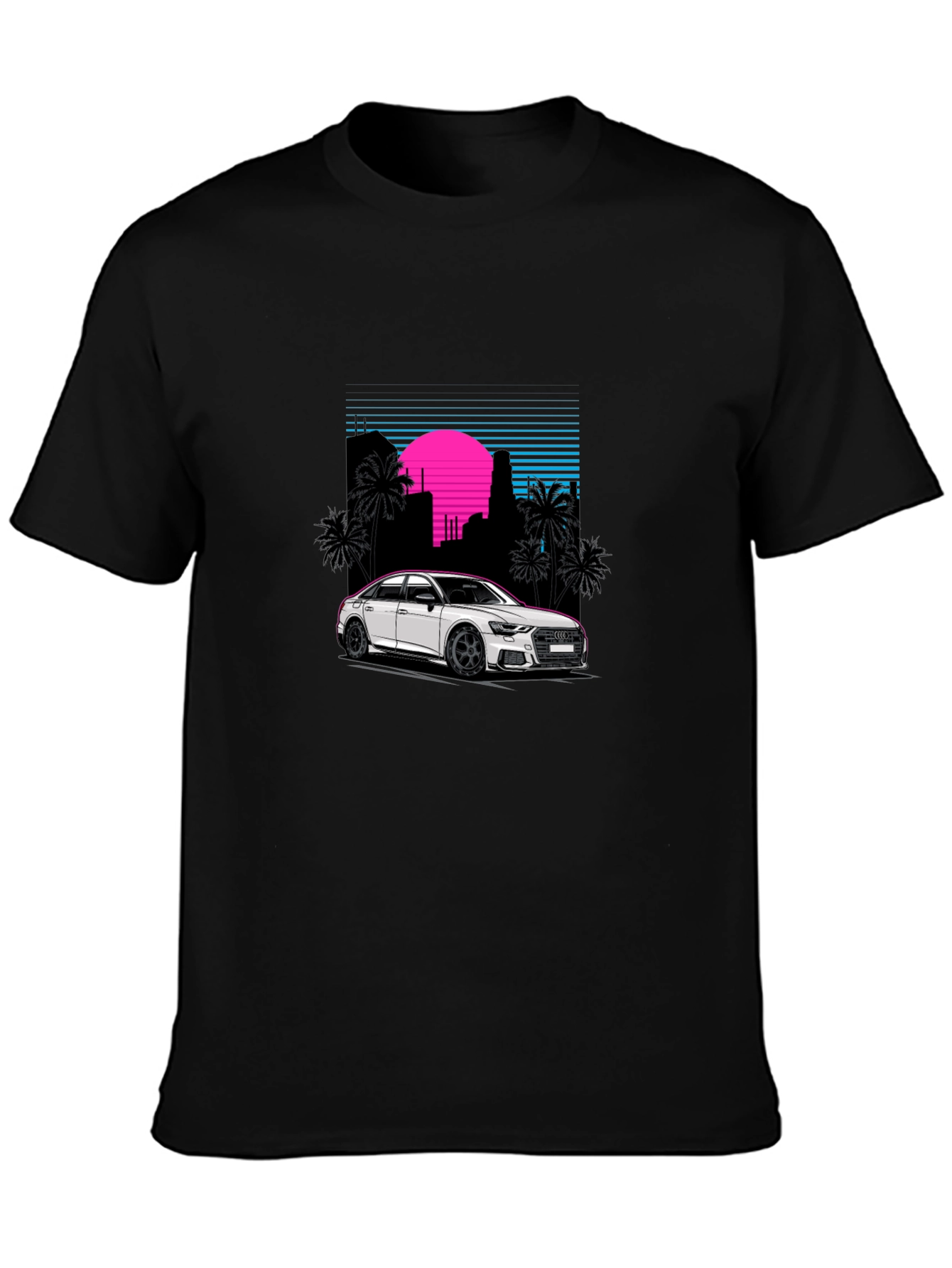 Retro Style Car Graphic Black T-Shirt