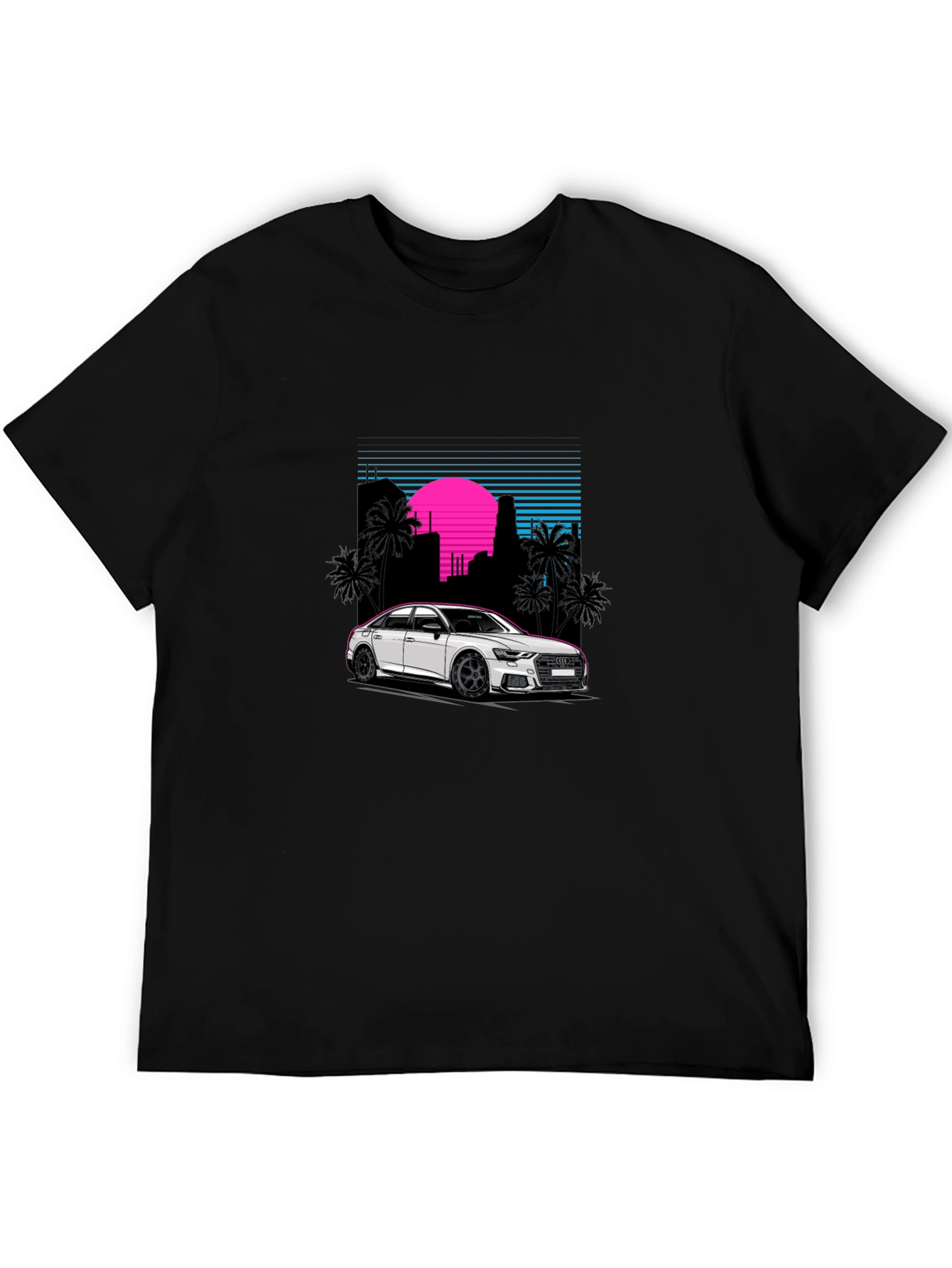 Retro Style Car Graphic Black T-Shirt