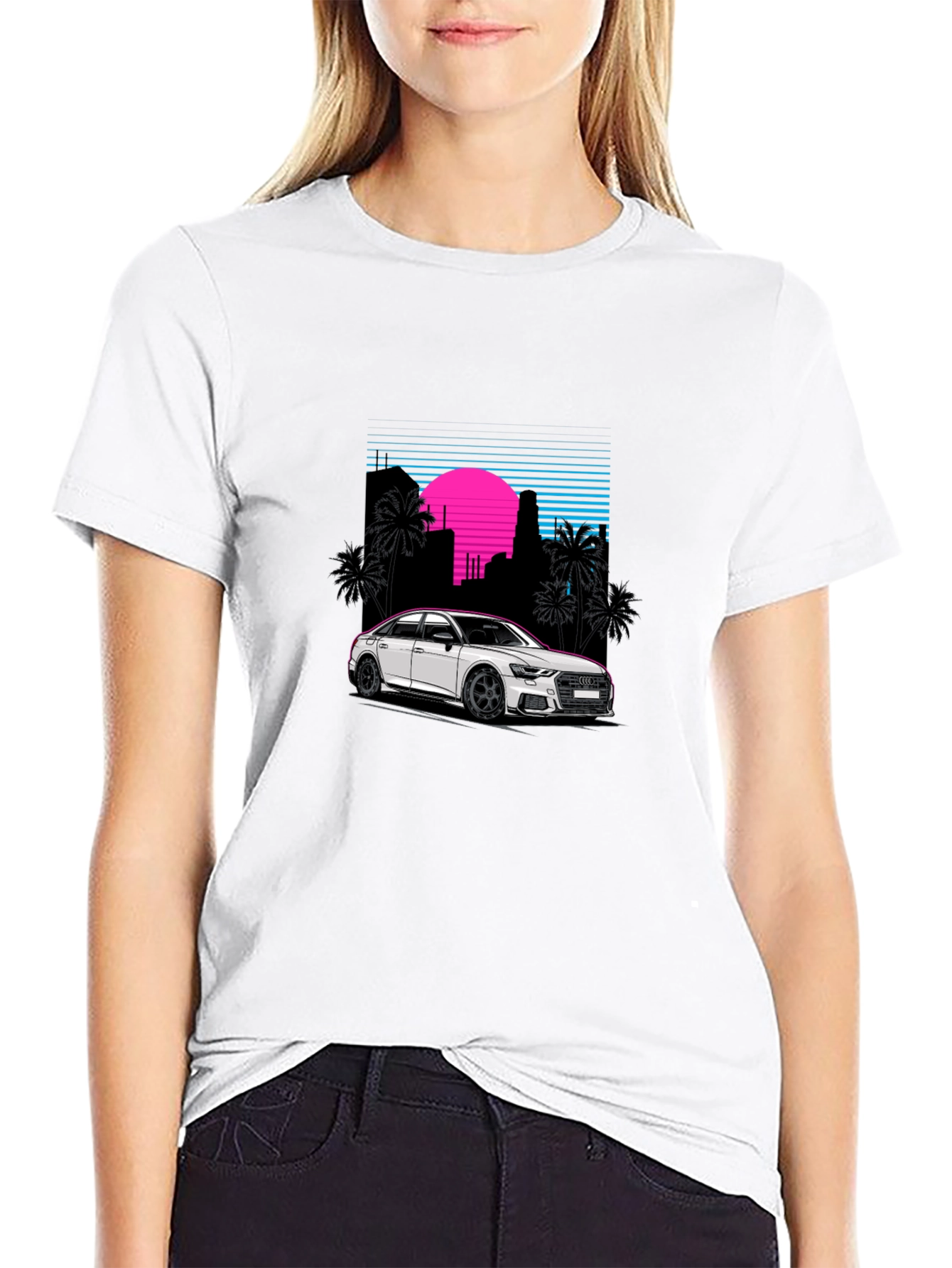 Retro Style Car Graphic Black T-Shirt