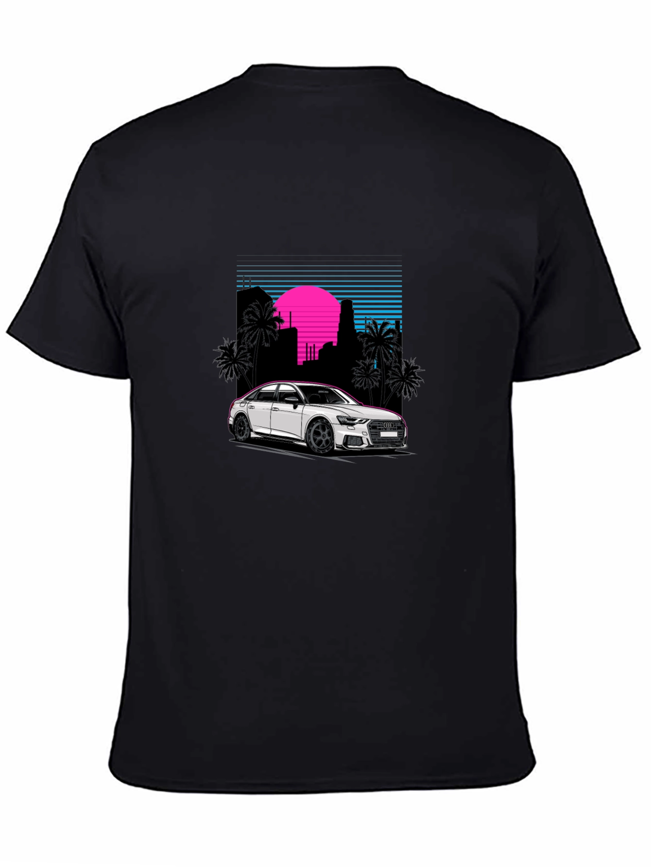 Retro Style Car Graphic Black T-Shirt