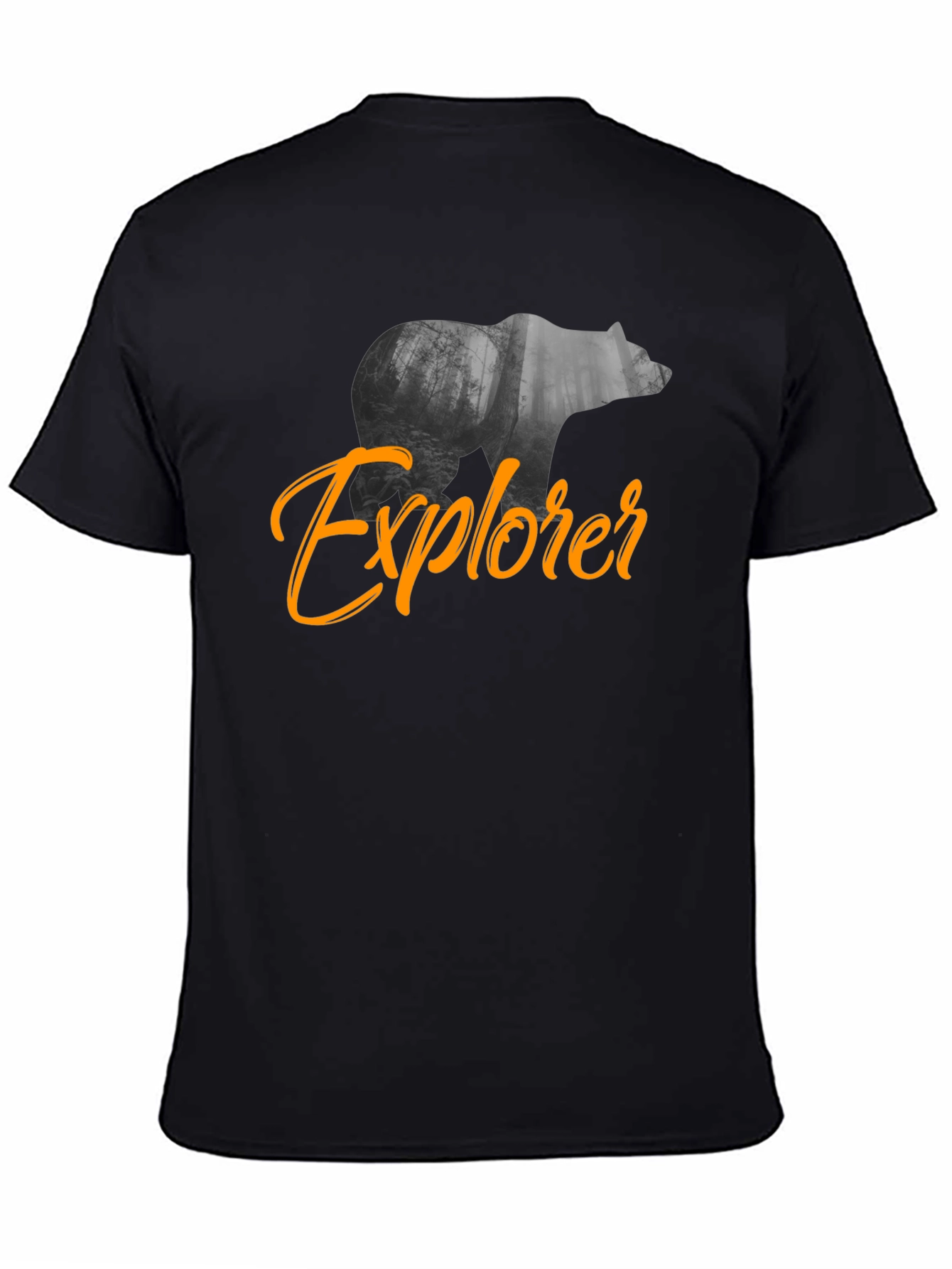 Explorer Bear Graphic Black T-Shirt
