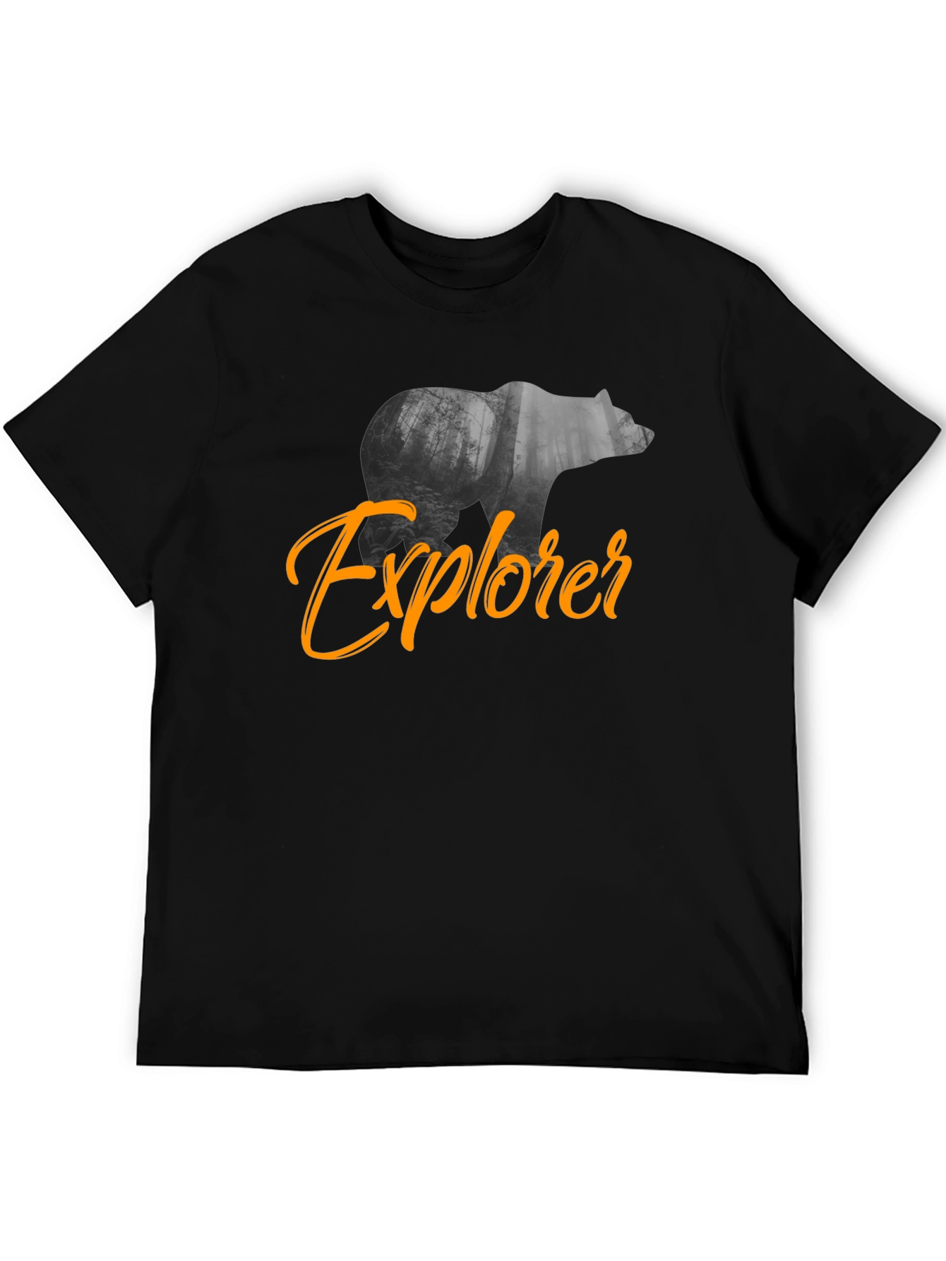 Explorer Bear Graphic Black T-Shirt