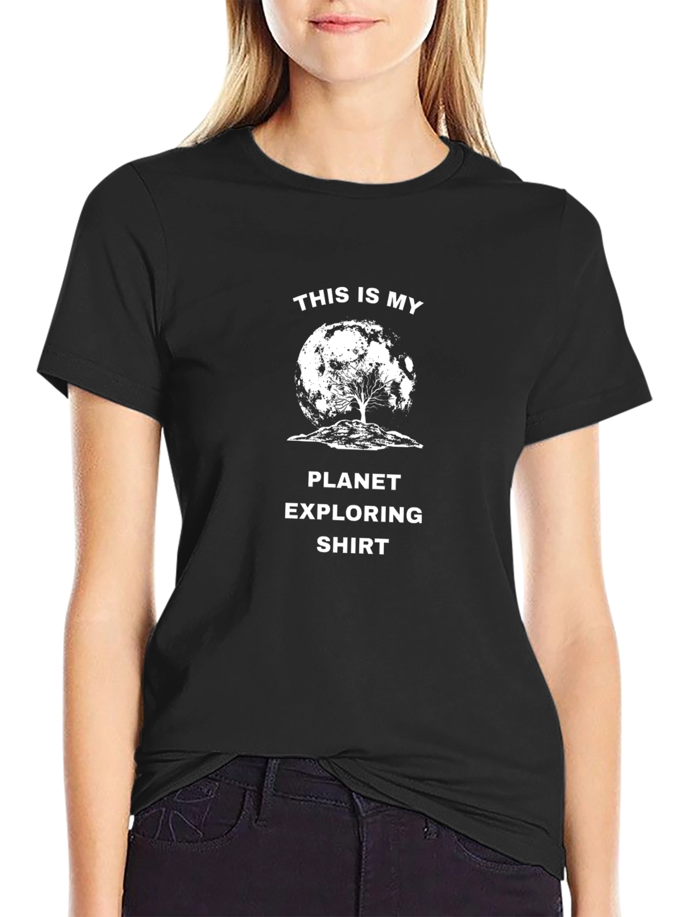 Planet Exploring T-Shirt: Lunar Tree Graphic Tee