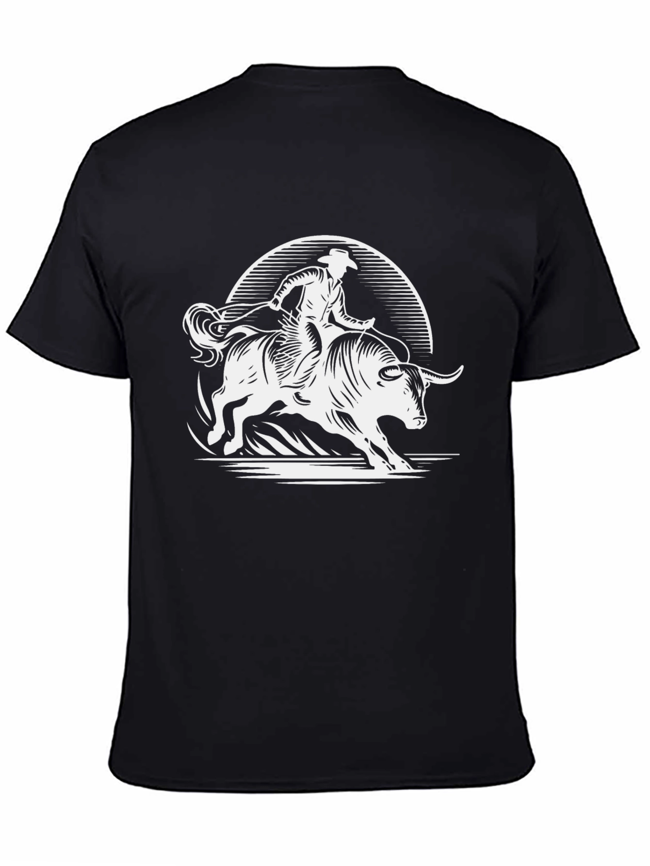 Cowboy Bull Riding Graphic Tee - Black