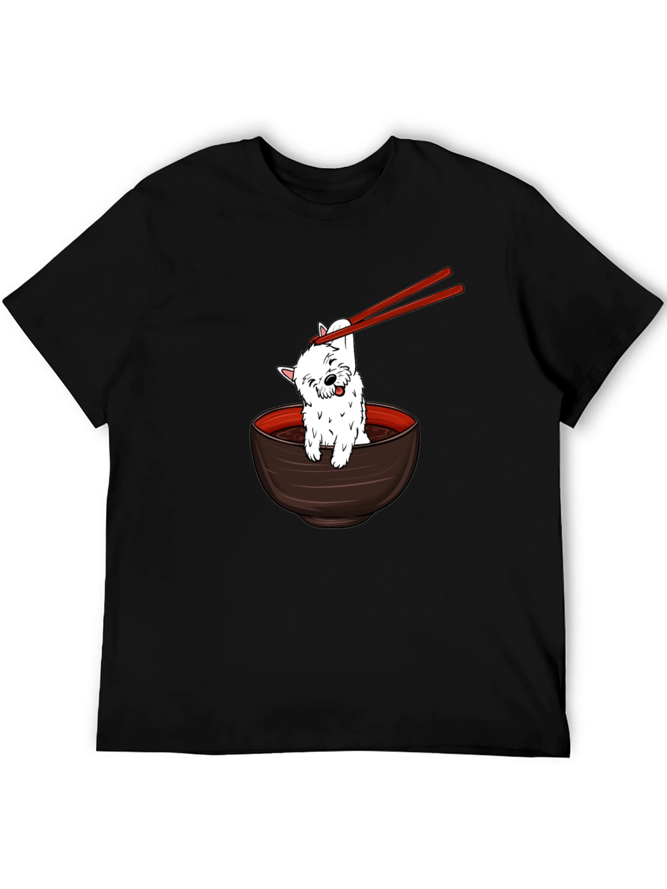 Cute Dog Ramen Bowl Graphic Tee