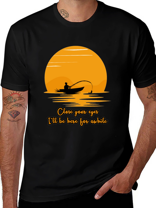 Fishing Sunset Graphic Tee - Close Your Eyes Design