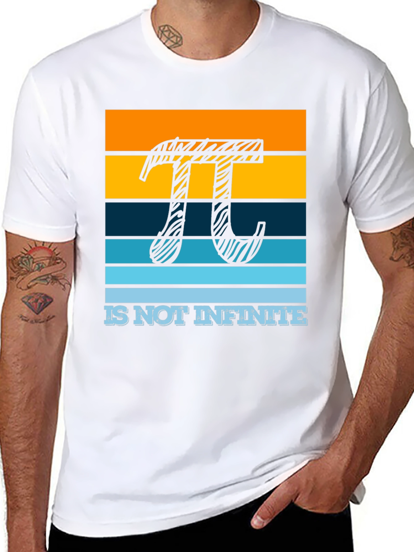 Pi Symbol Striped Graphic Tee - Limited Edition
