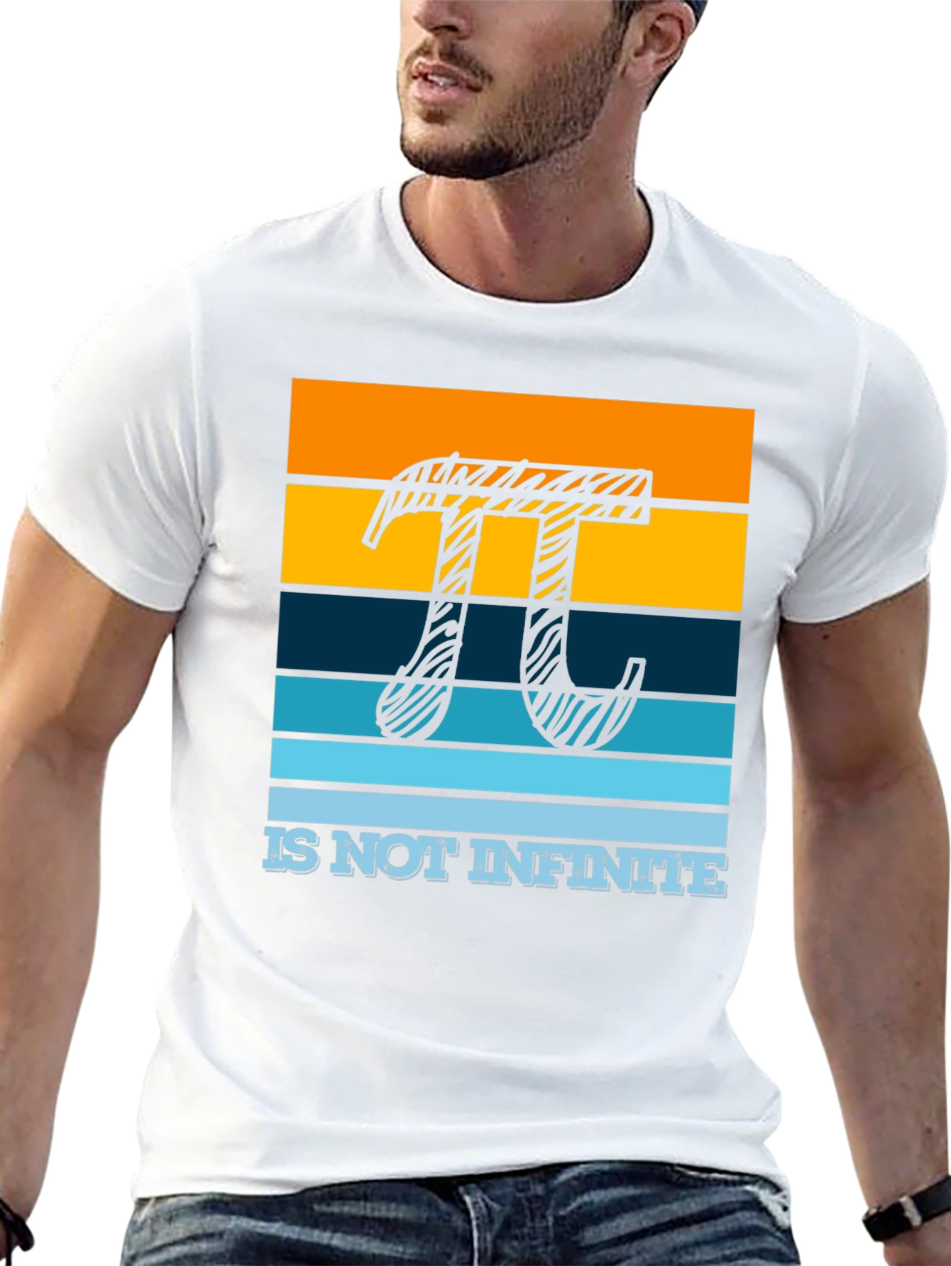 Pi Symbol Striped Graphic Tee - Limited Edition