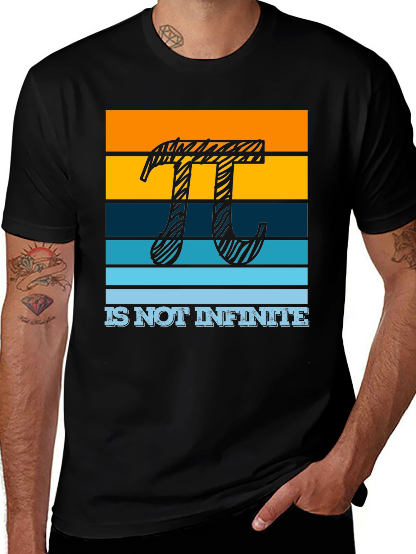 Pi Symbol Striped Graphic Tee - Limited Edition