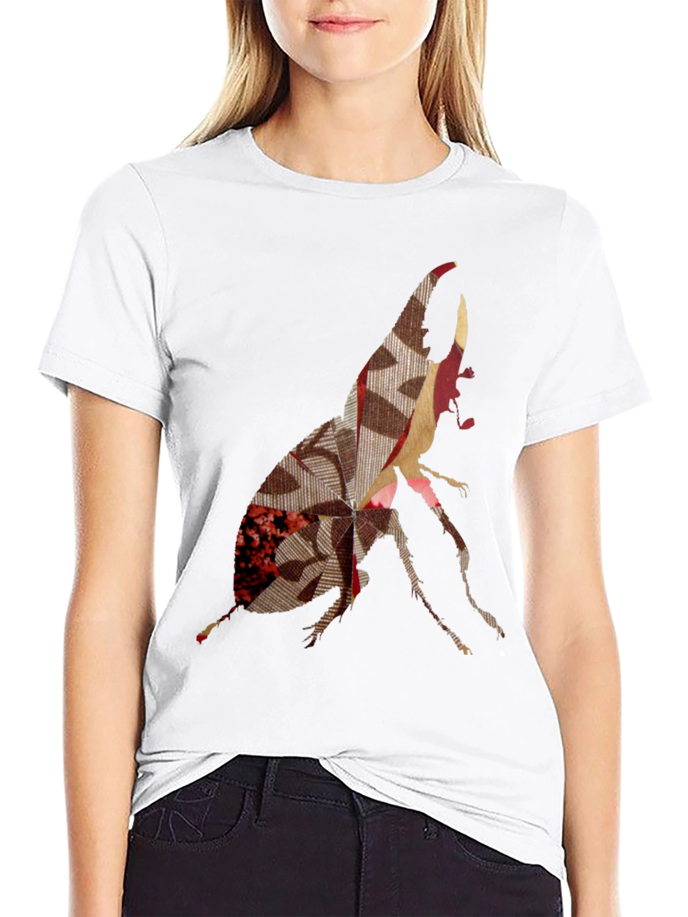 Abstract Beetle Graphic Print Tee
