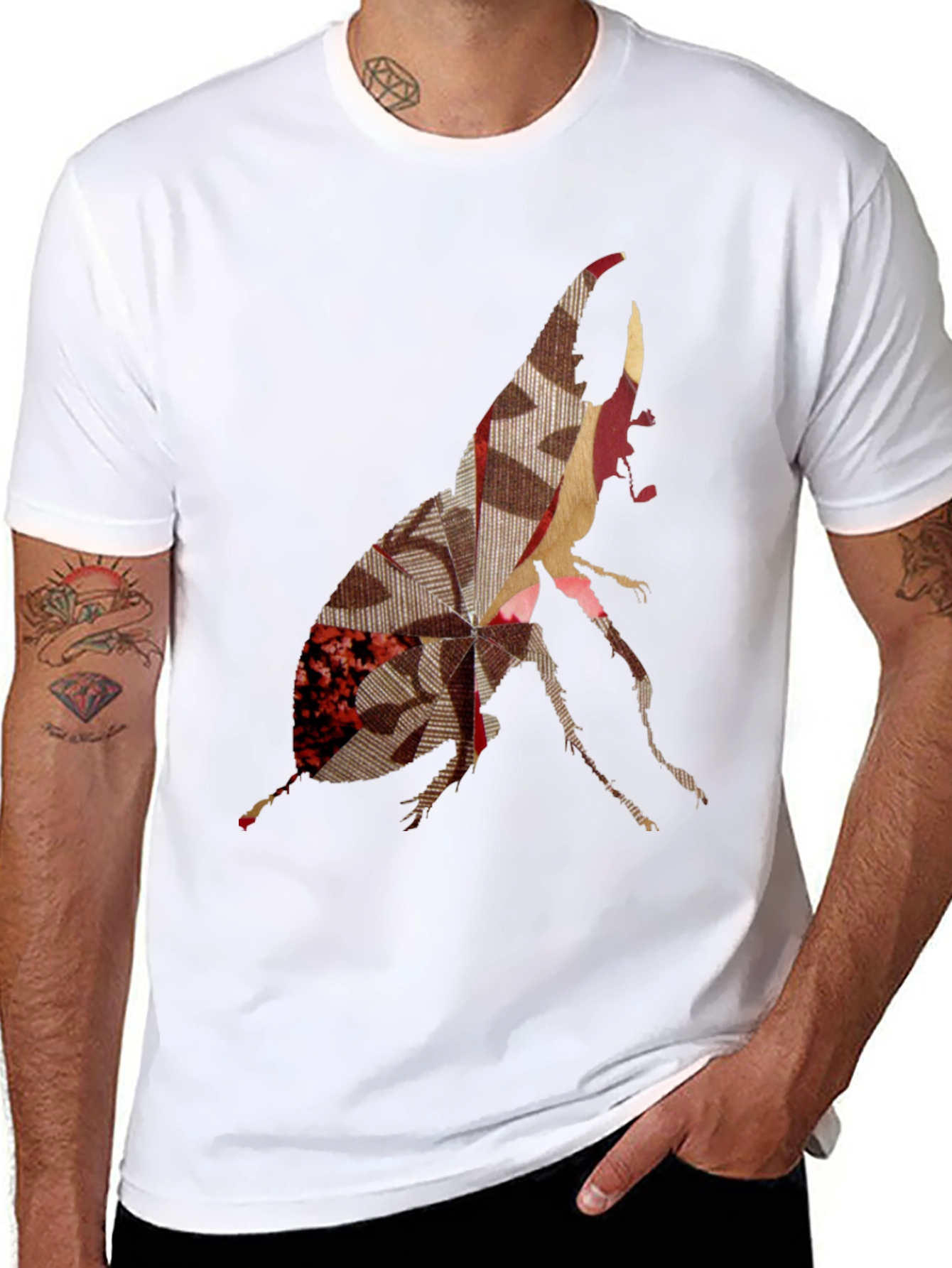 Abstract Beetle Graphic Print Tee