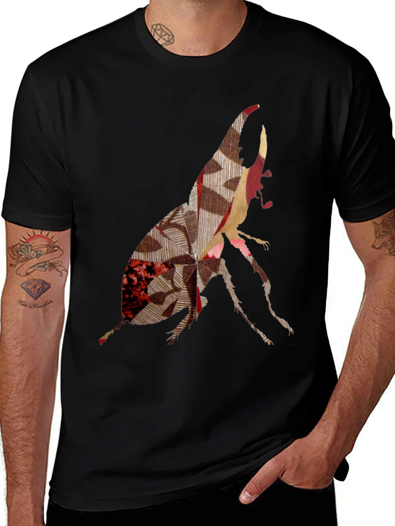 Abstract Beetle Graphic Print Tee