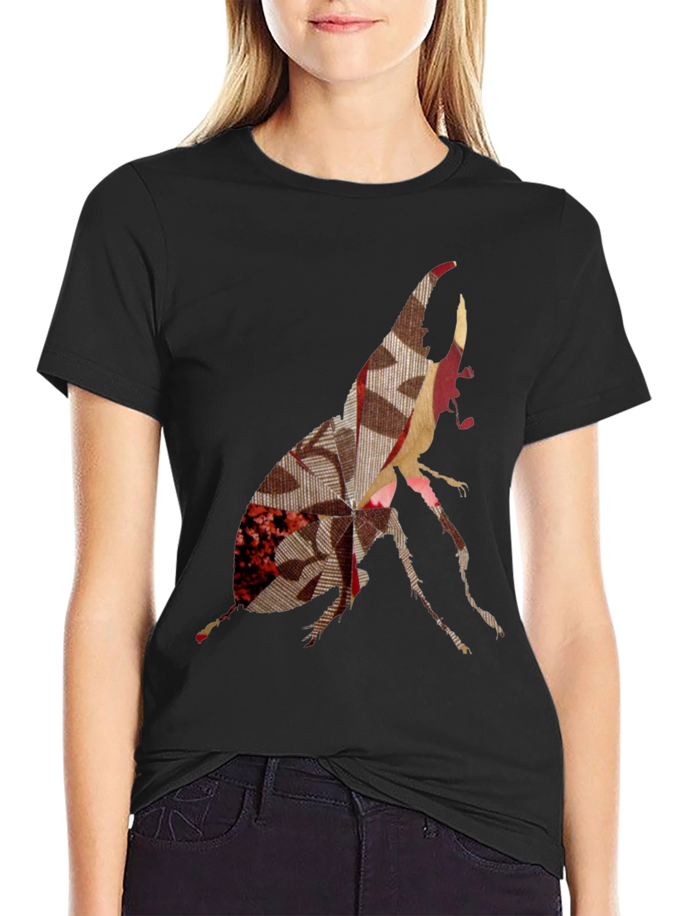 Abstract Beetle Graphic Print Tee