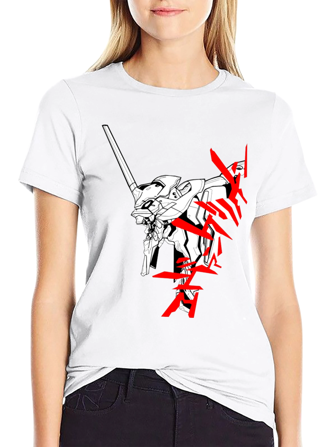 Anime Robot Black T-Shirt
