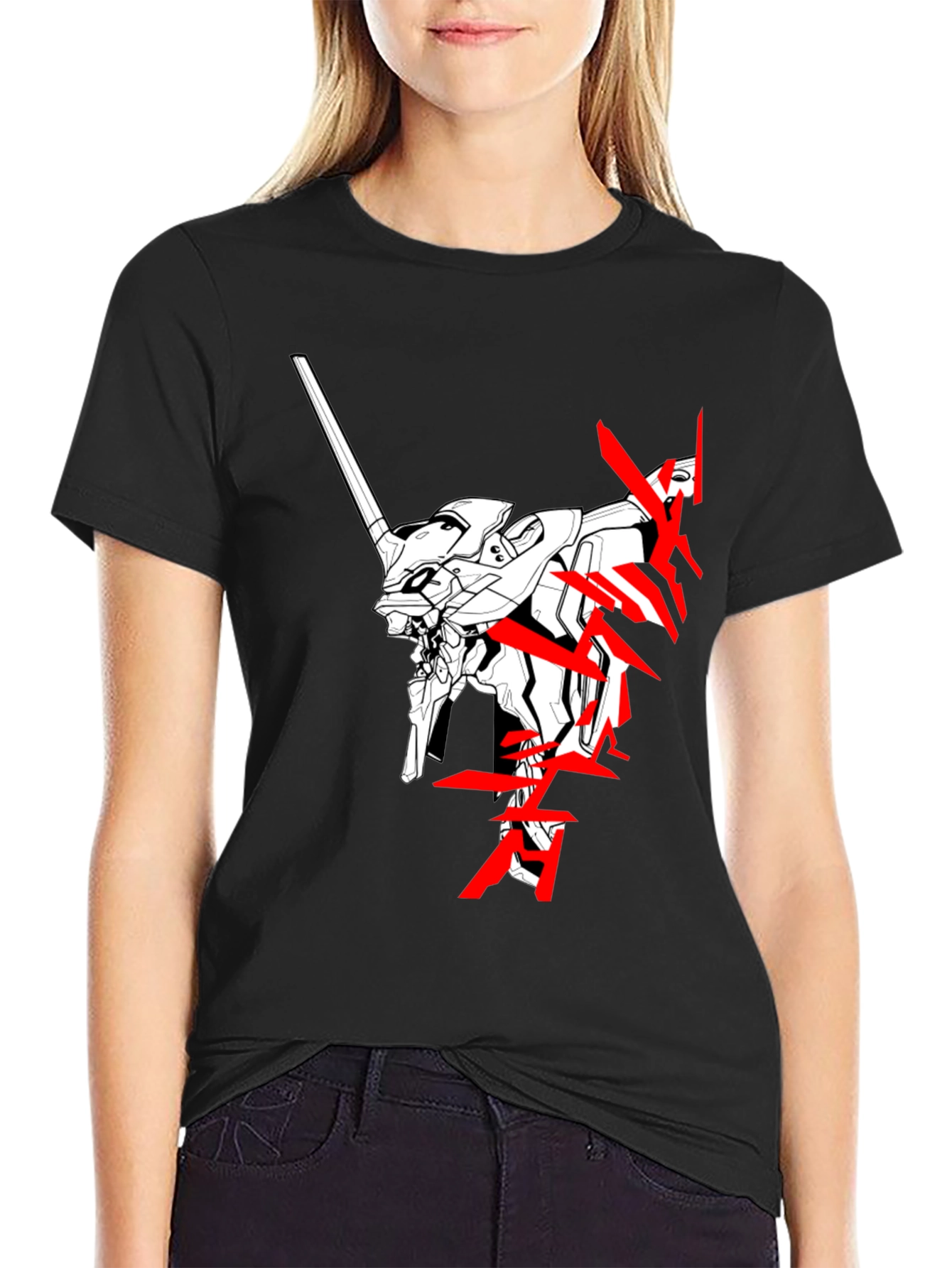 Anime Robot Black T-Shirt