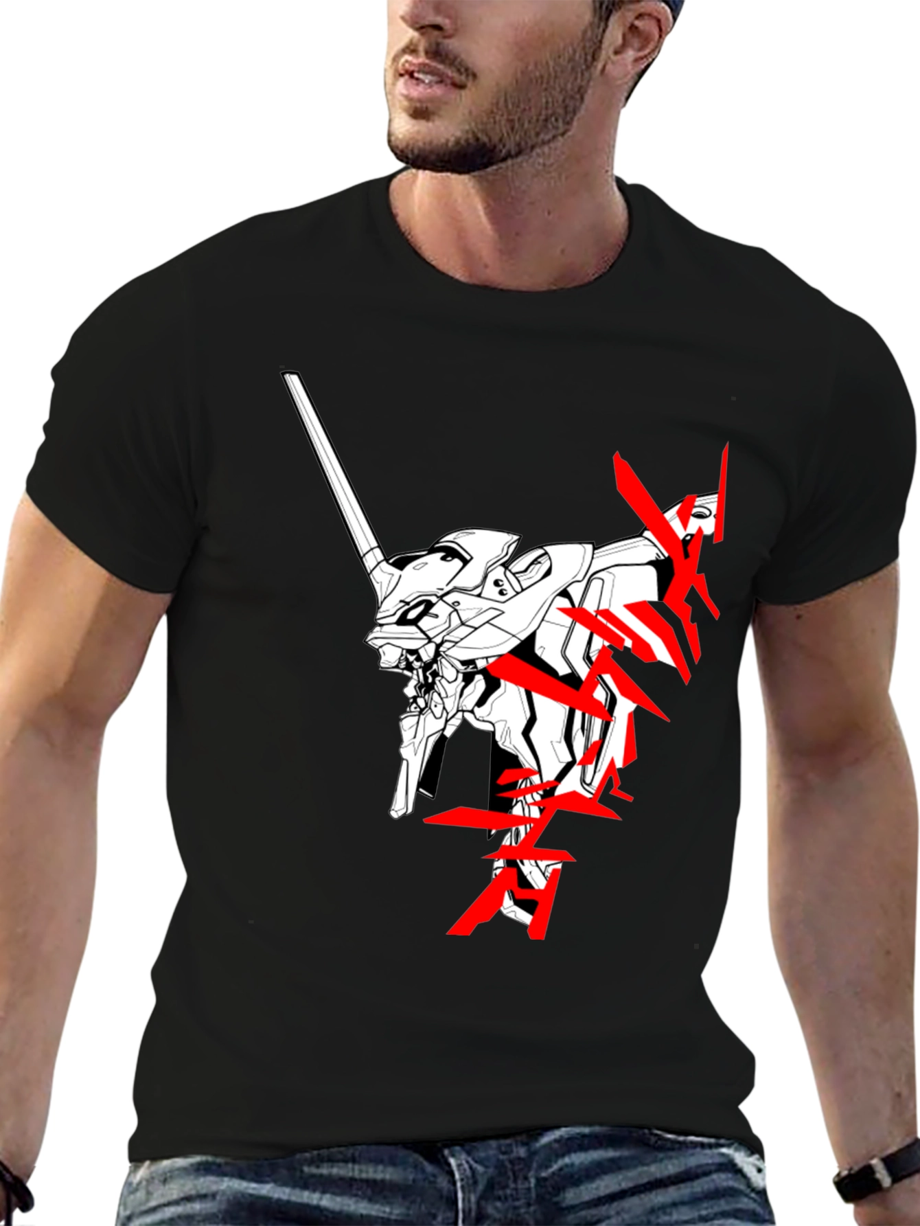 Anime Robot Black T-Shirt