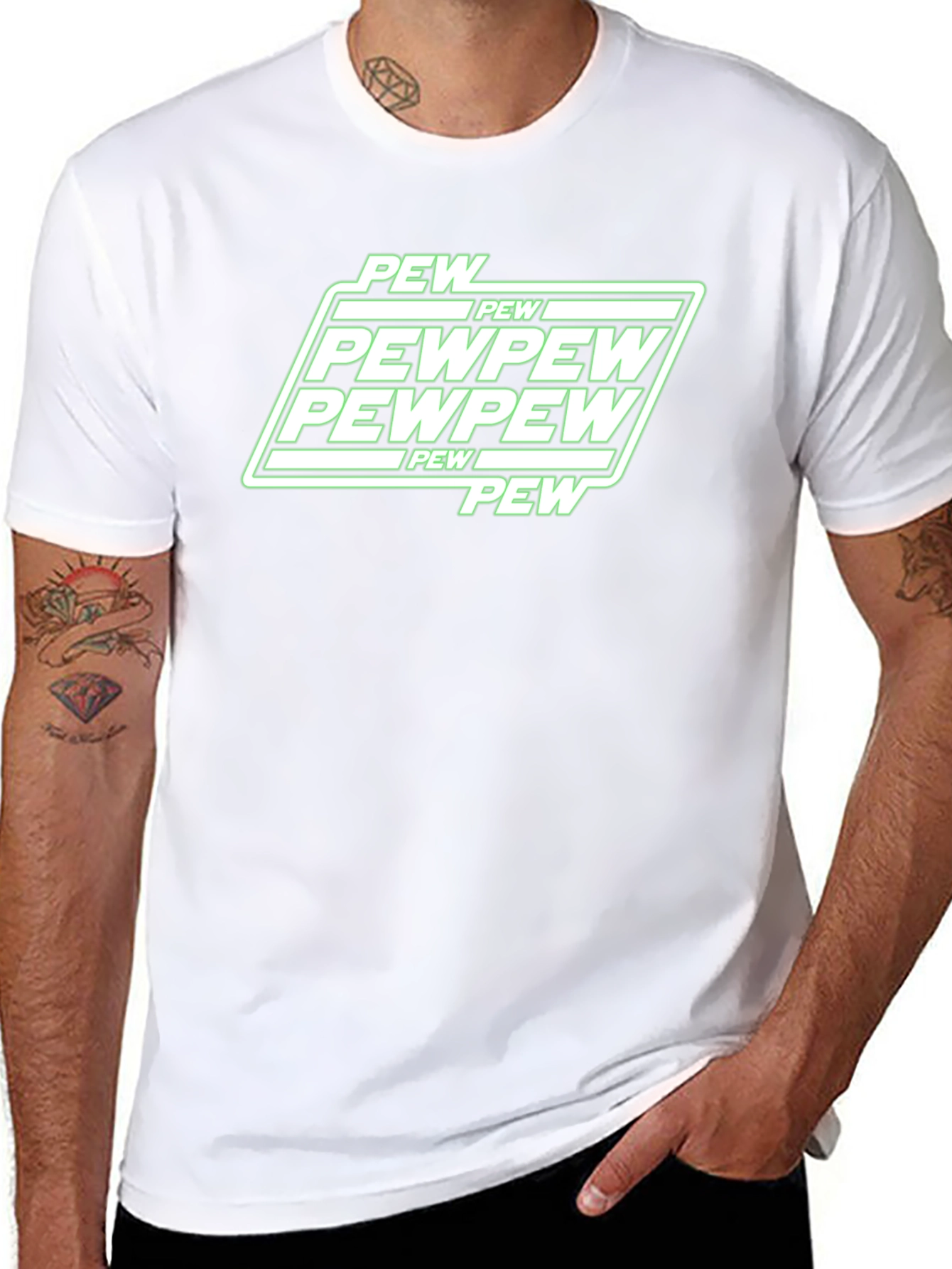 Pew Pew Graphic Black T-Shirt Funny Gamer Tee