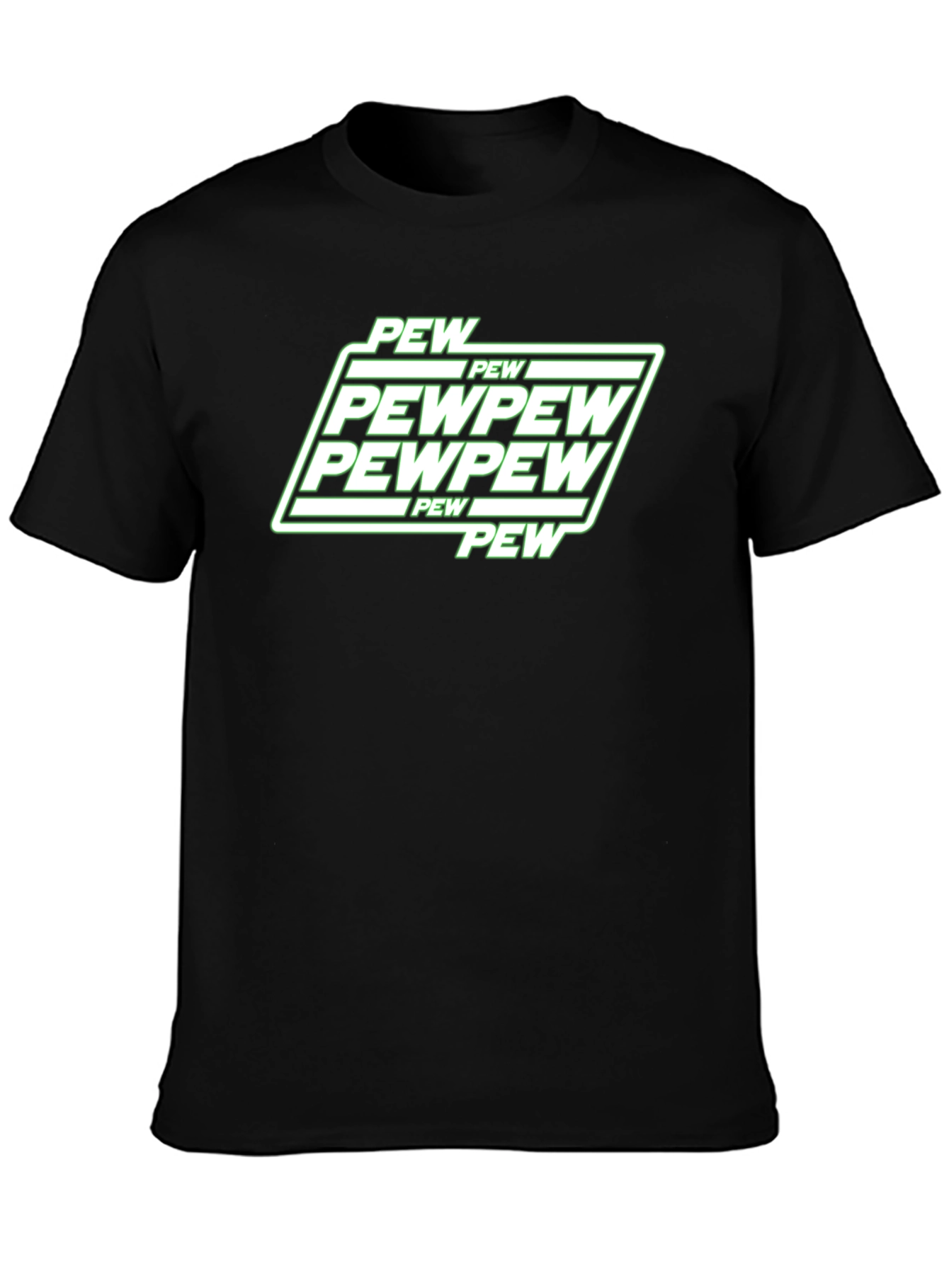 Pew Pew Graphic Black T-Shirt Funny Gamer Tee