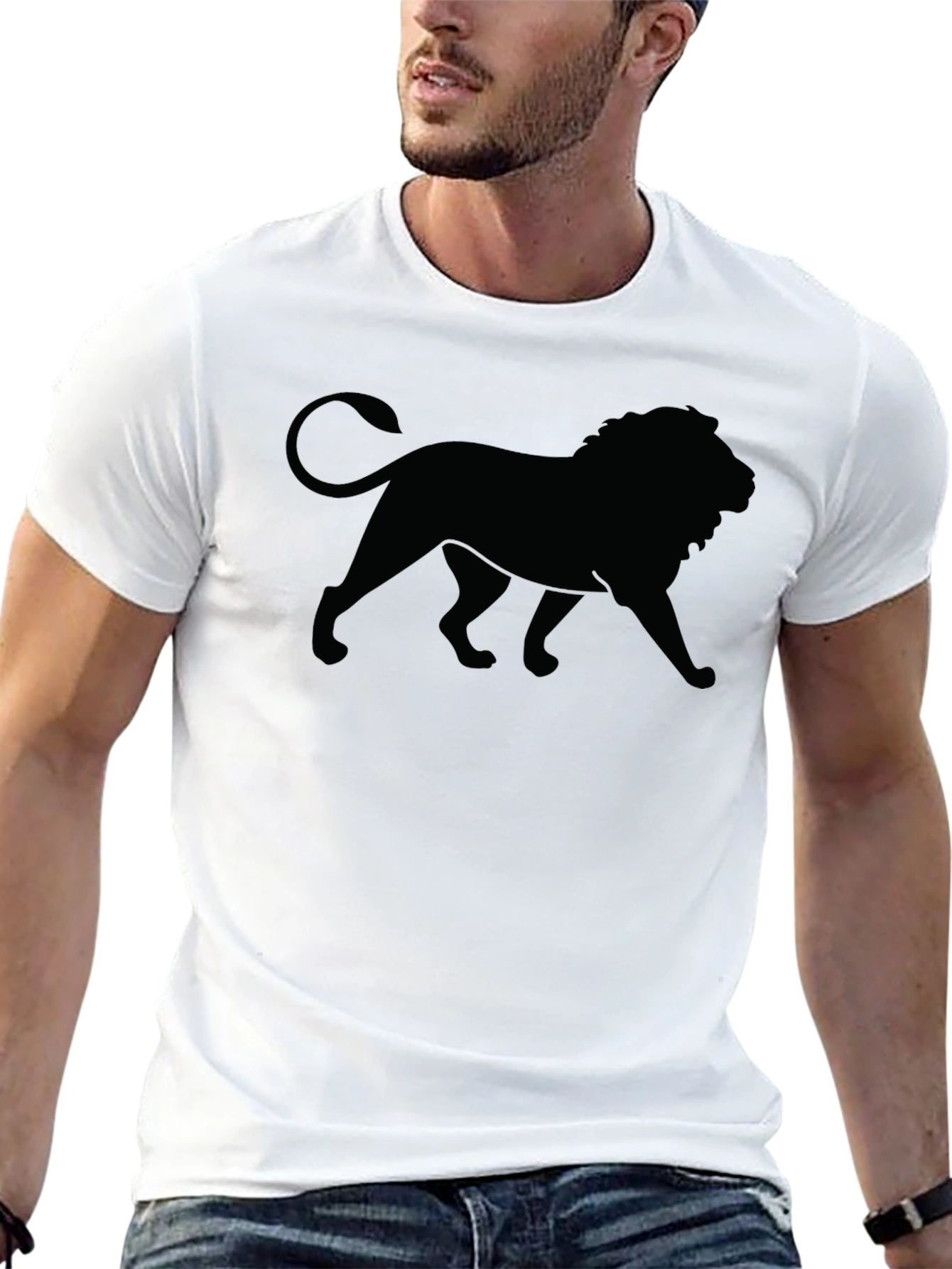 Black Lion Graphic Tee - Mens Crew Neck T-Shirt