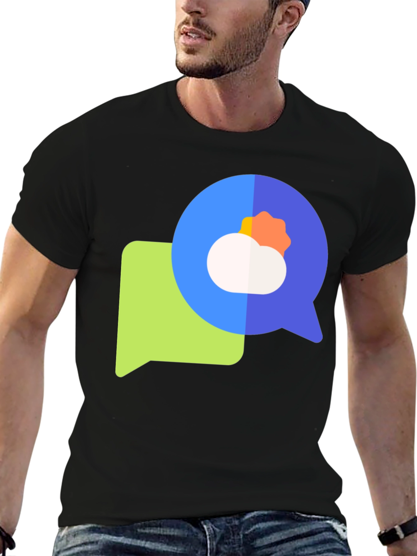 Weather Chat Graphic T-Shirt - Black
