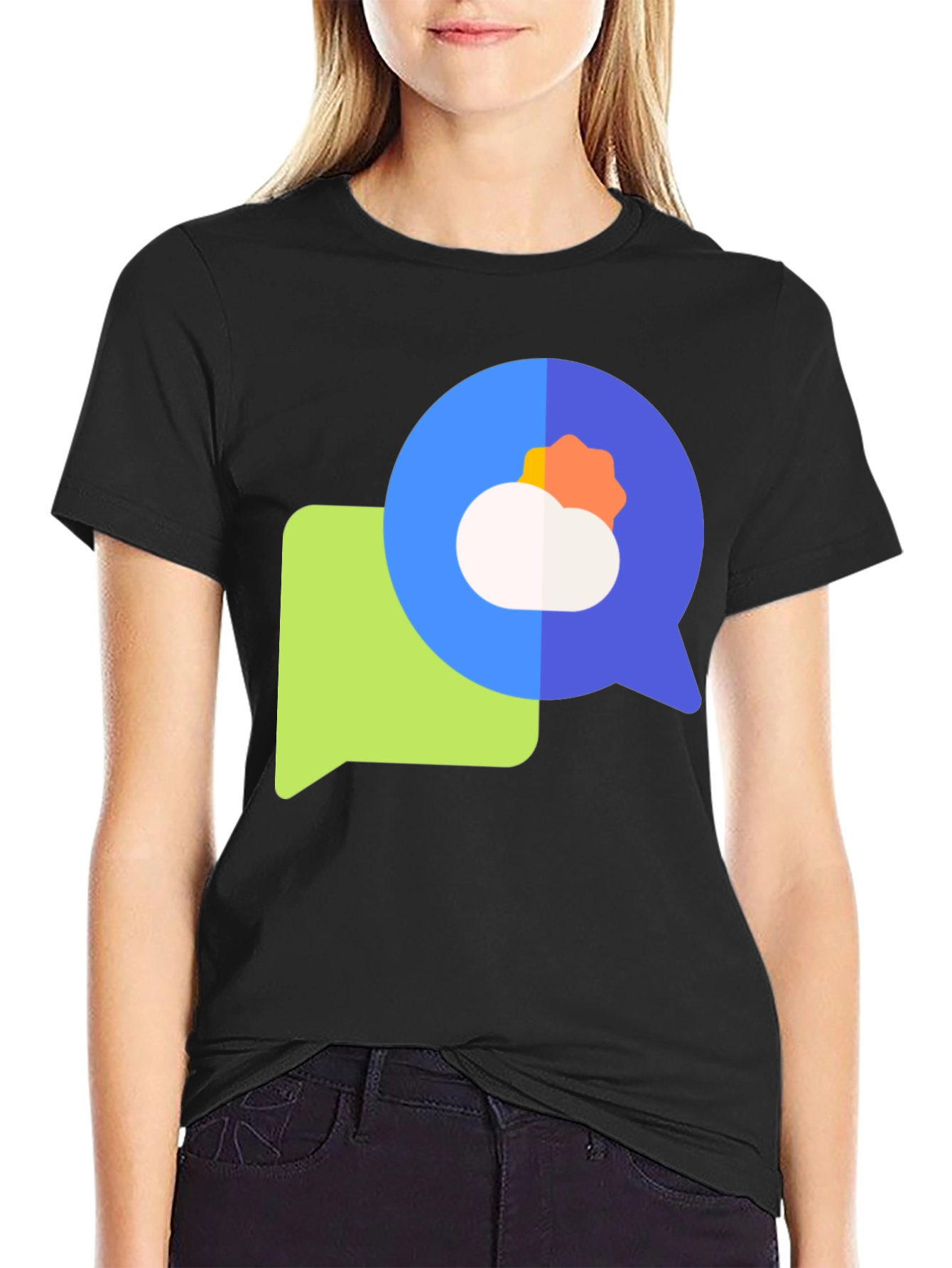 Weather Chat Graphic T-Shirt - Black