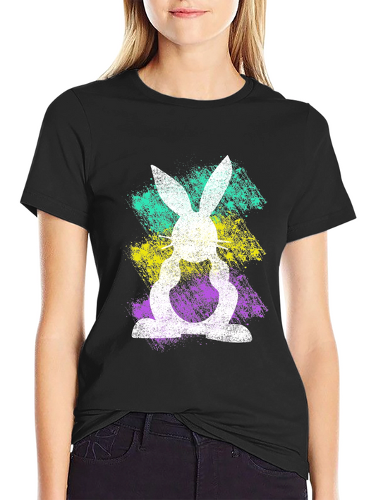 Easter Bunny Splatter Graphic T-Shirt