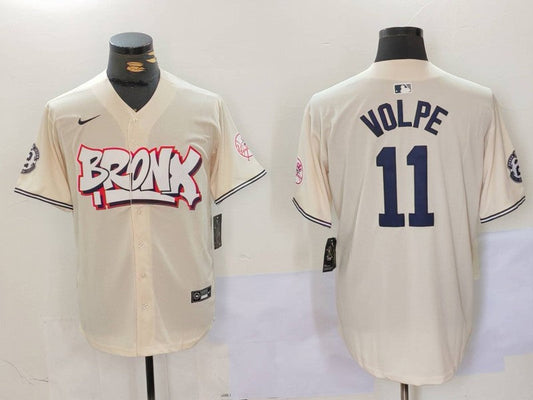 Men's New York Yankees Anthony Volpe #11 Cream Limited Player Jerseys