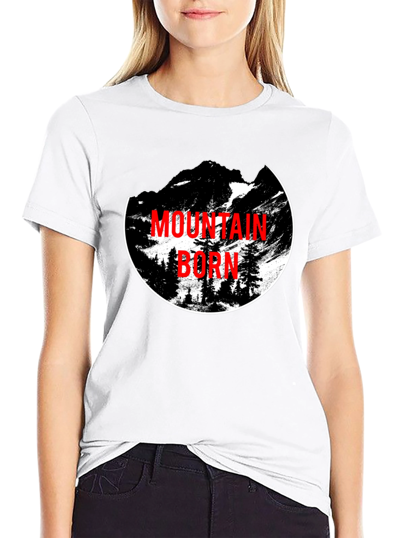 Mountain Born Graphic Tee - Black Crewneck T-Shirt