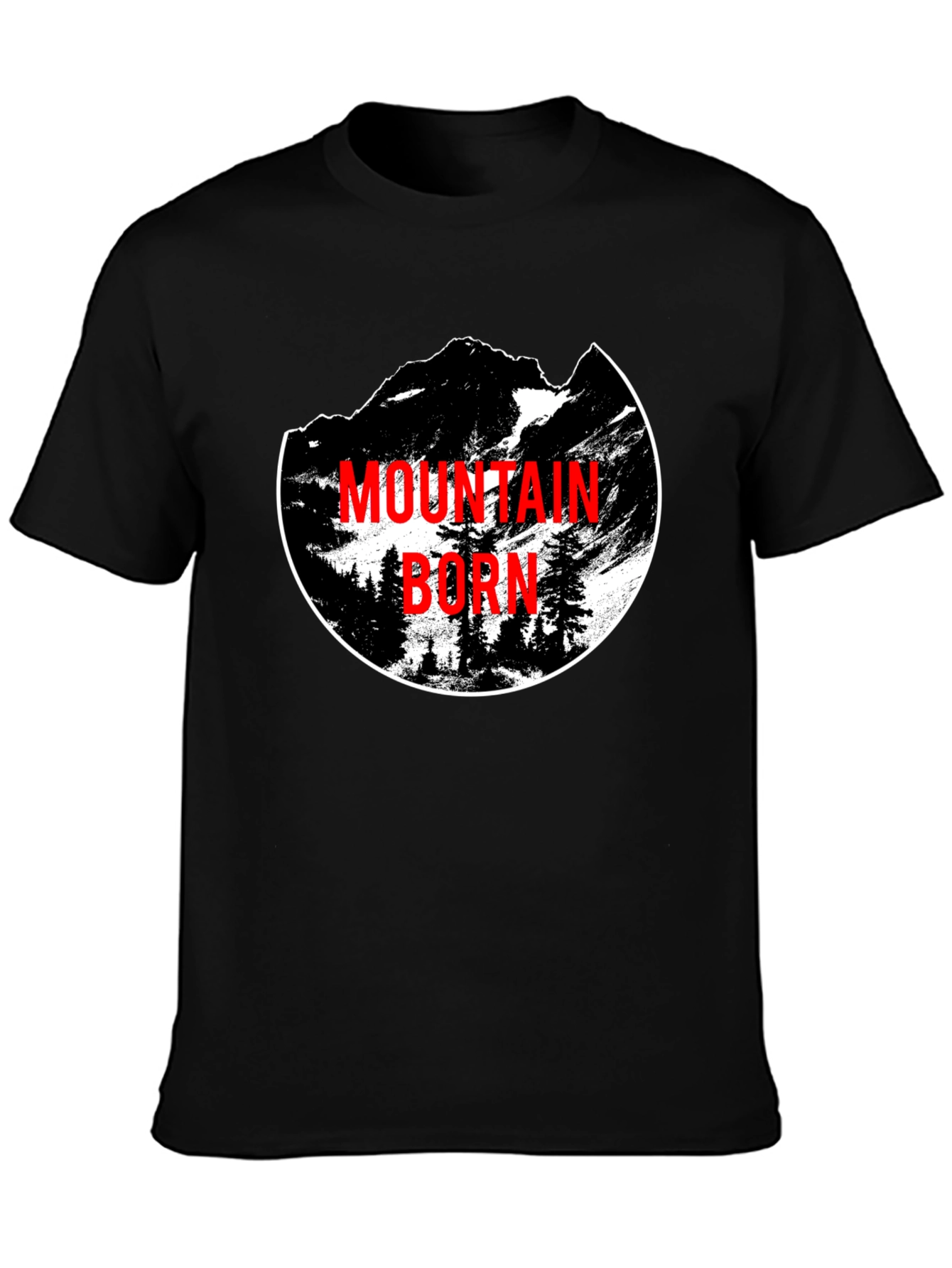 Mountain Born Graphic Tee - Black Crewneck T-Shirt