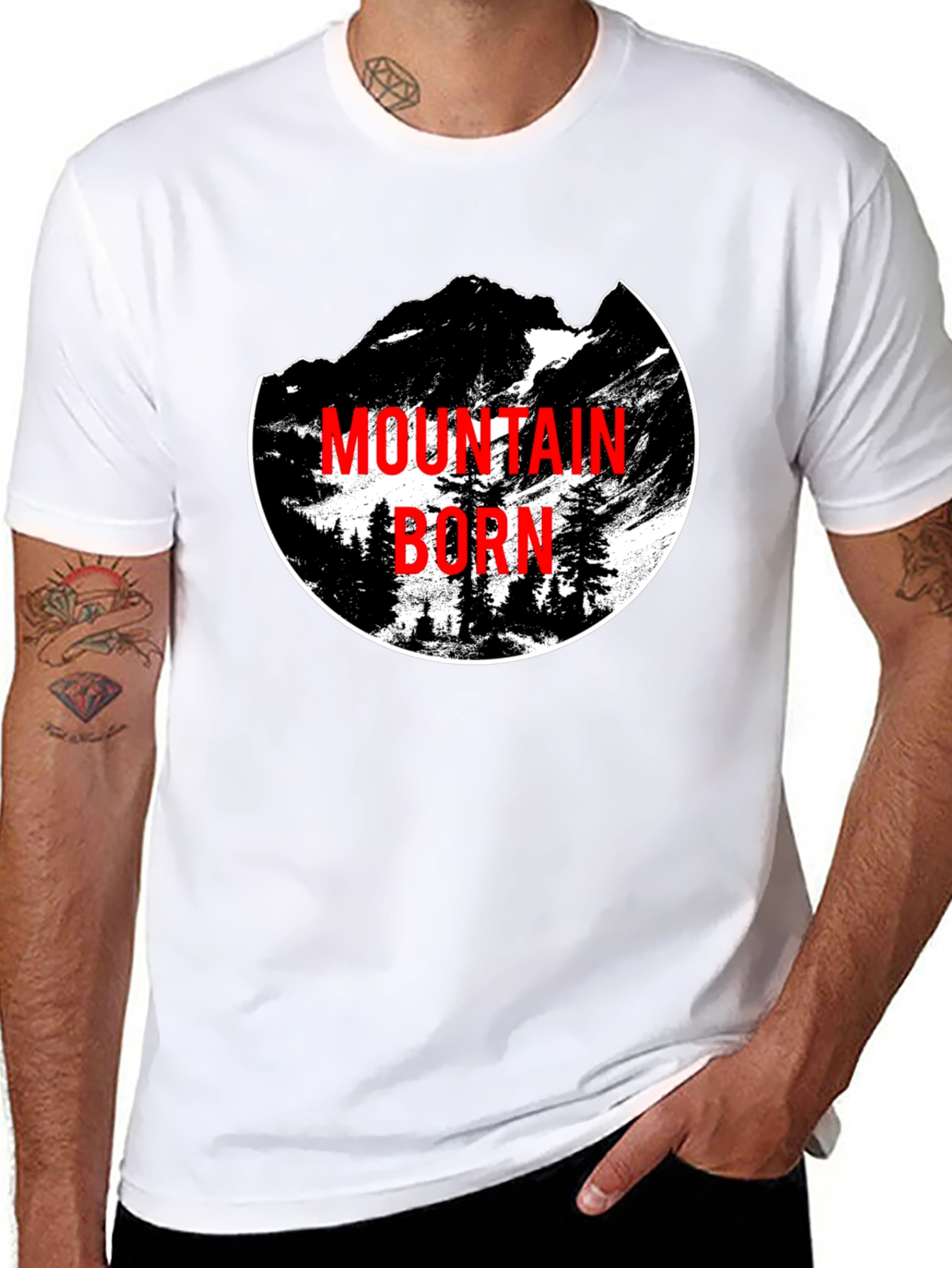 Mountain Born Graphic Tee - Black Crewneck T-Shirt