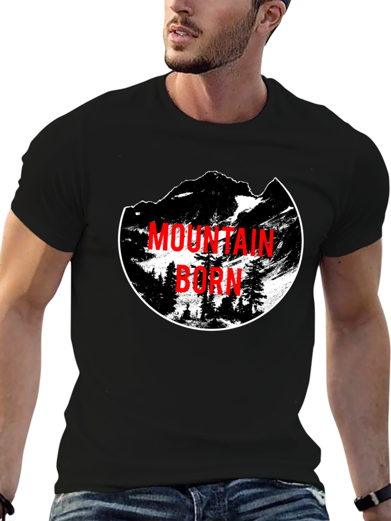 Mountain Born Graphic Tee - Black Crewneck T-Shirt