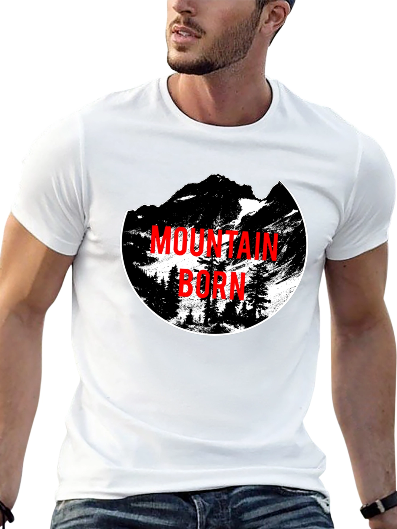 Mountain Born Graphic Tee - Black Crewneck T-Shirt
