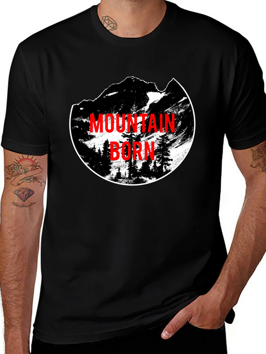 Mountain Born Graphic Tee - Black Crewneck T-Shirt