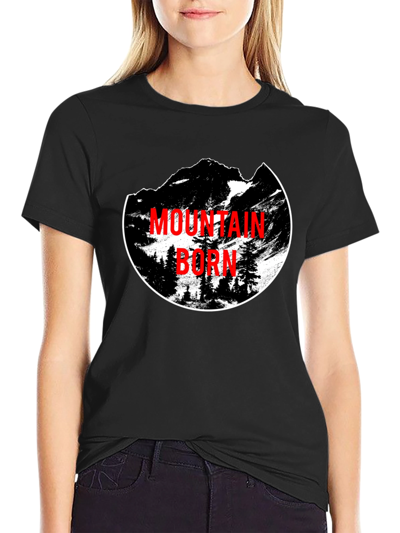 Mountain Born Graphic Tee - Black Crewneck T-Shirt