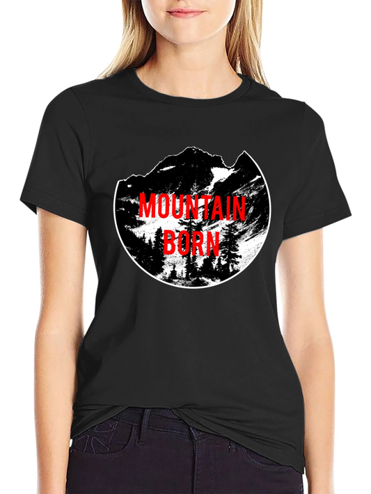 Mountain Born Graphic Tee - Black Crewneck T-Shirt