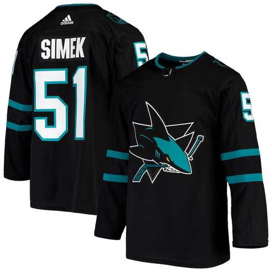 Men's San Jose Sharks Radim Simek #51 Black Alternate Authentic Jerseys
